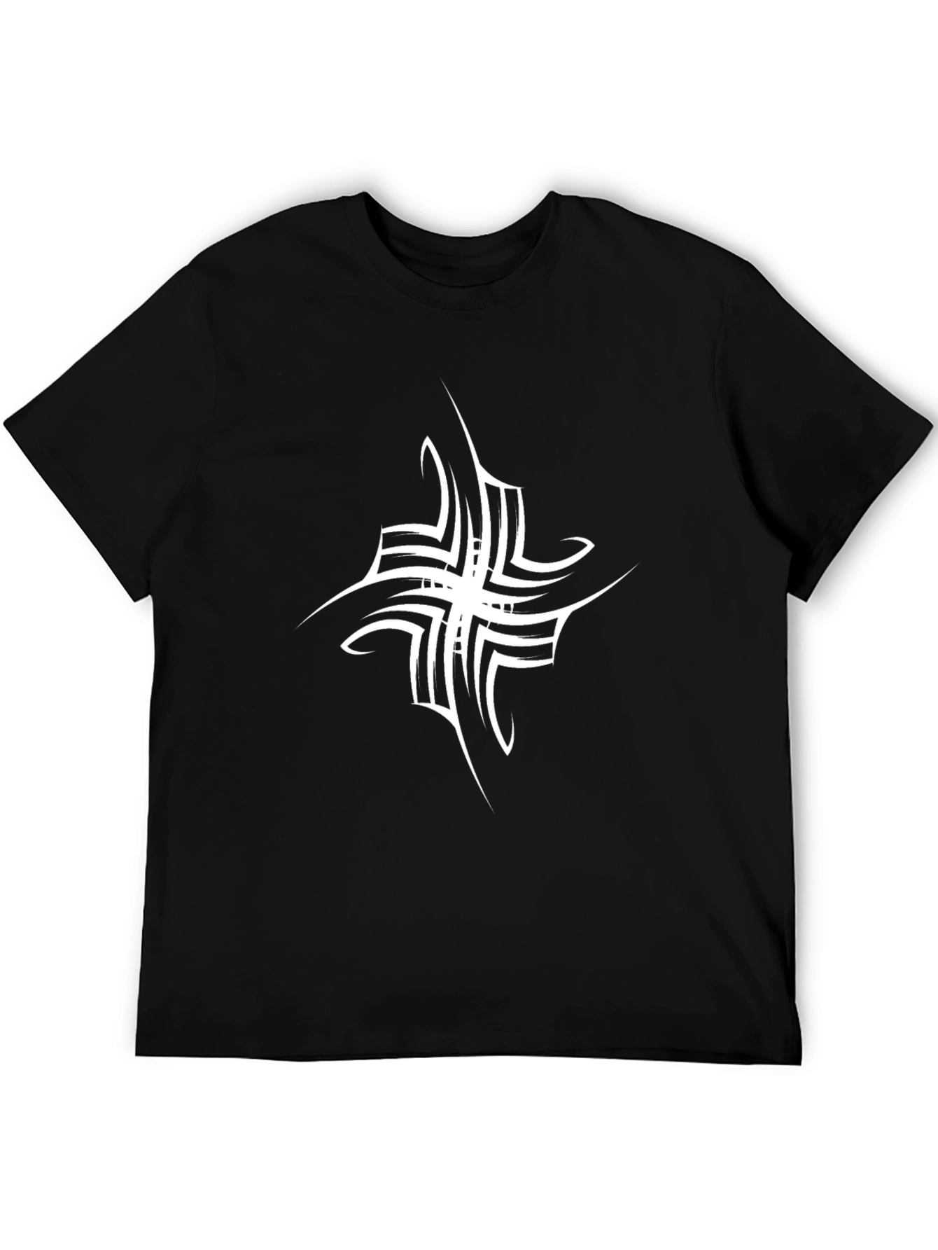 Modern Tribal Graphic Black T-Shirt