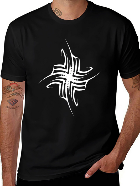 Modern Tribal Graphic Black T-Shirt