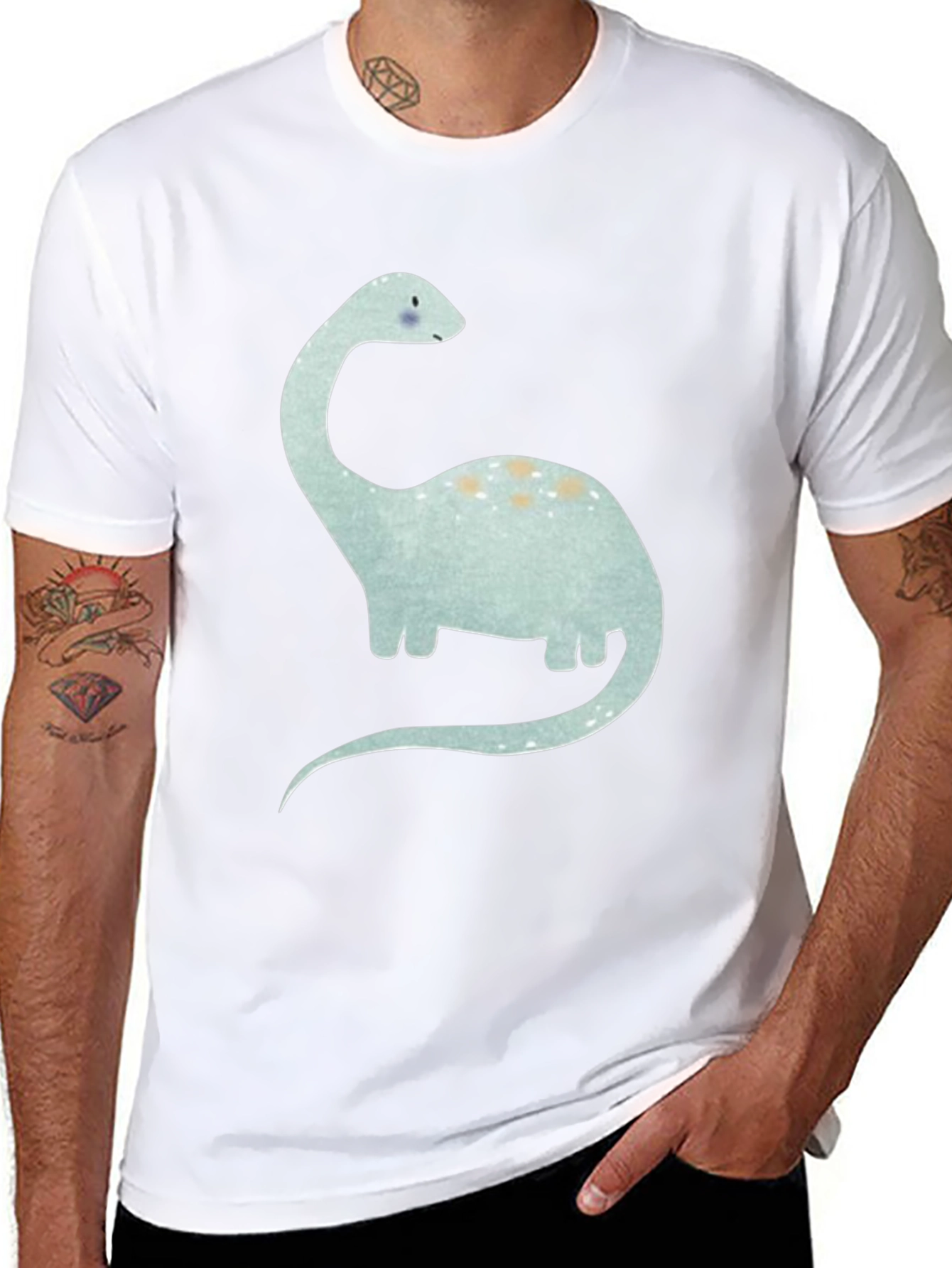 Dinosaur Graphic Tee - Cute Cartoon Brontosaurus
