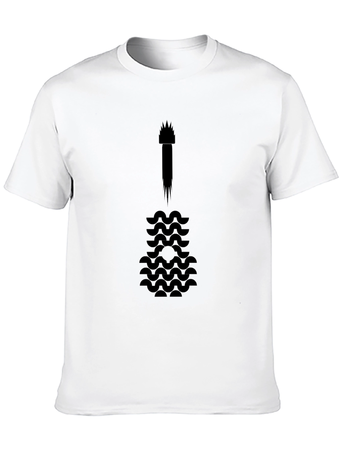 Abstract Guitar Graphic Tee - Black Cotton Blend