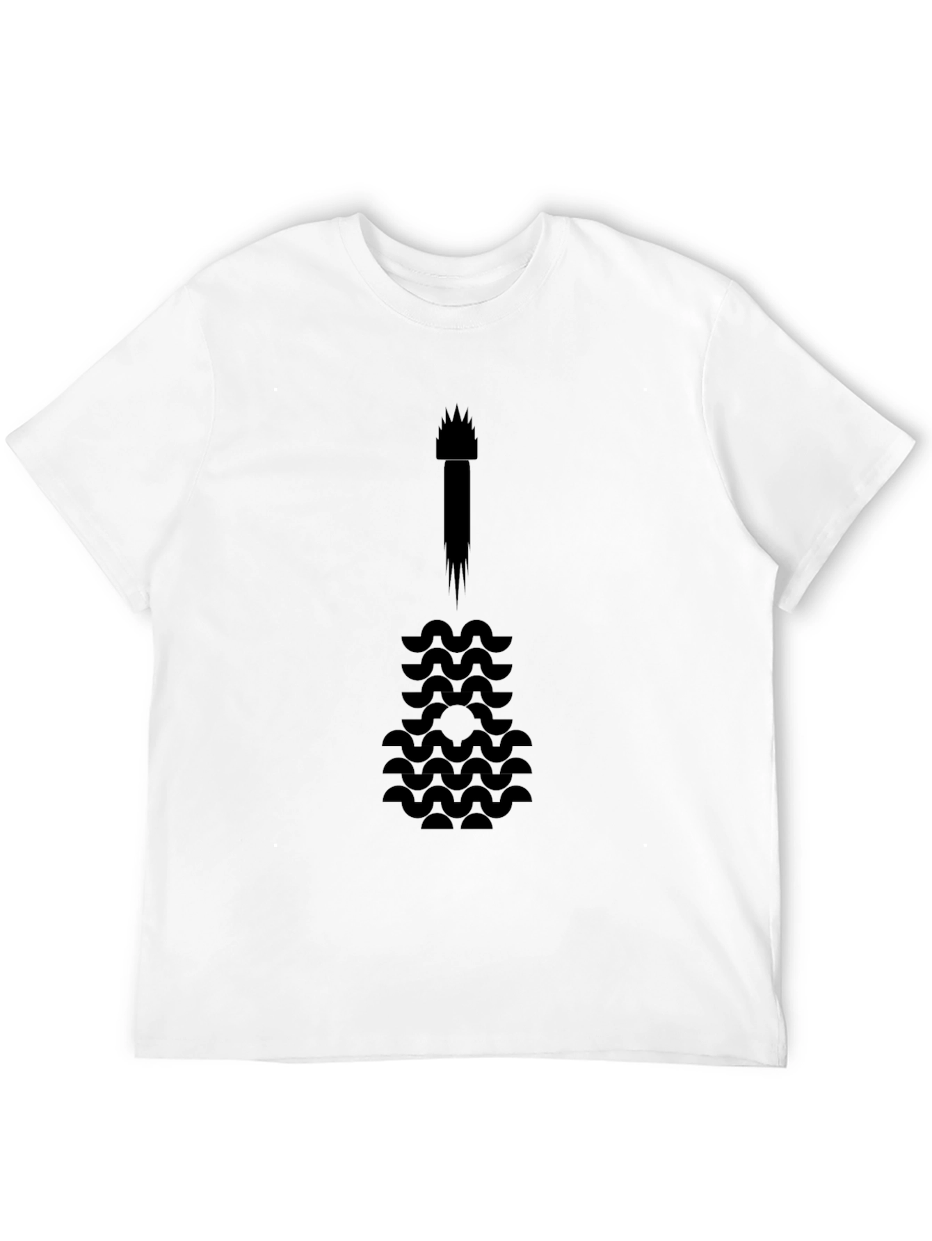 Abstract Guitar Graphic Tee - Black Cotton Blend