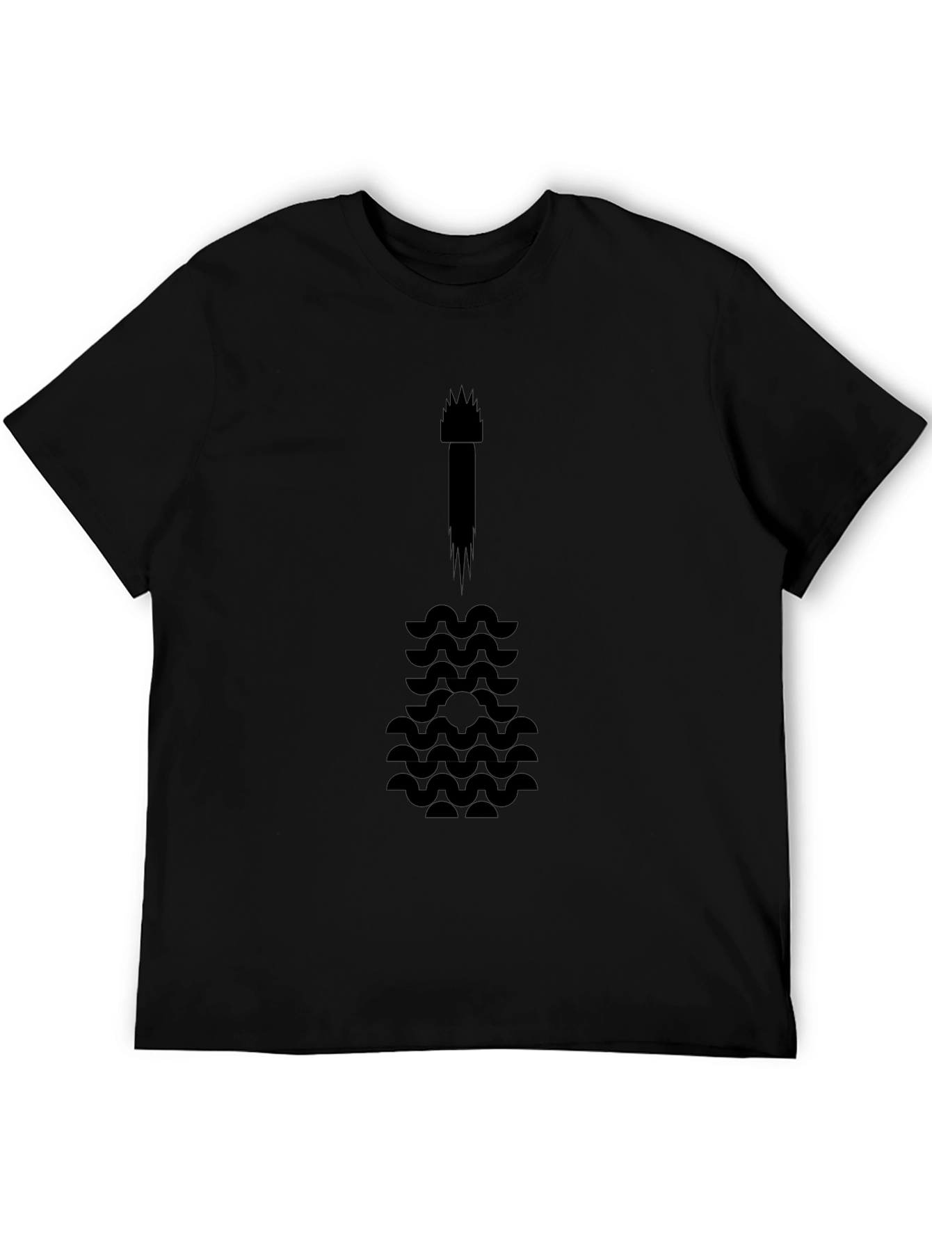 Abstract Guitar Graphic Tee - Black Cotton Blend