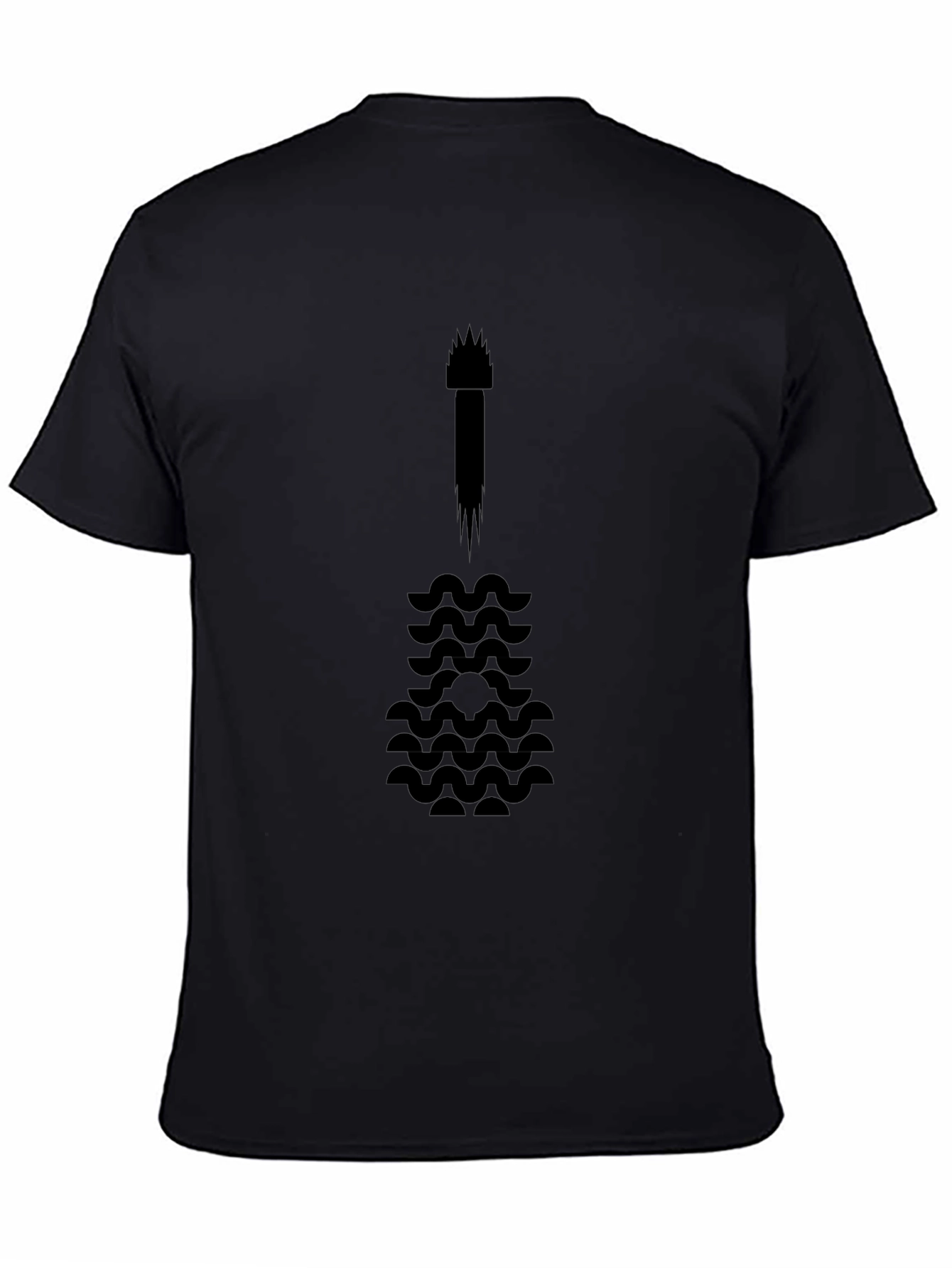 Abstract Guitar Graphic Tee - Black Cotton Blend