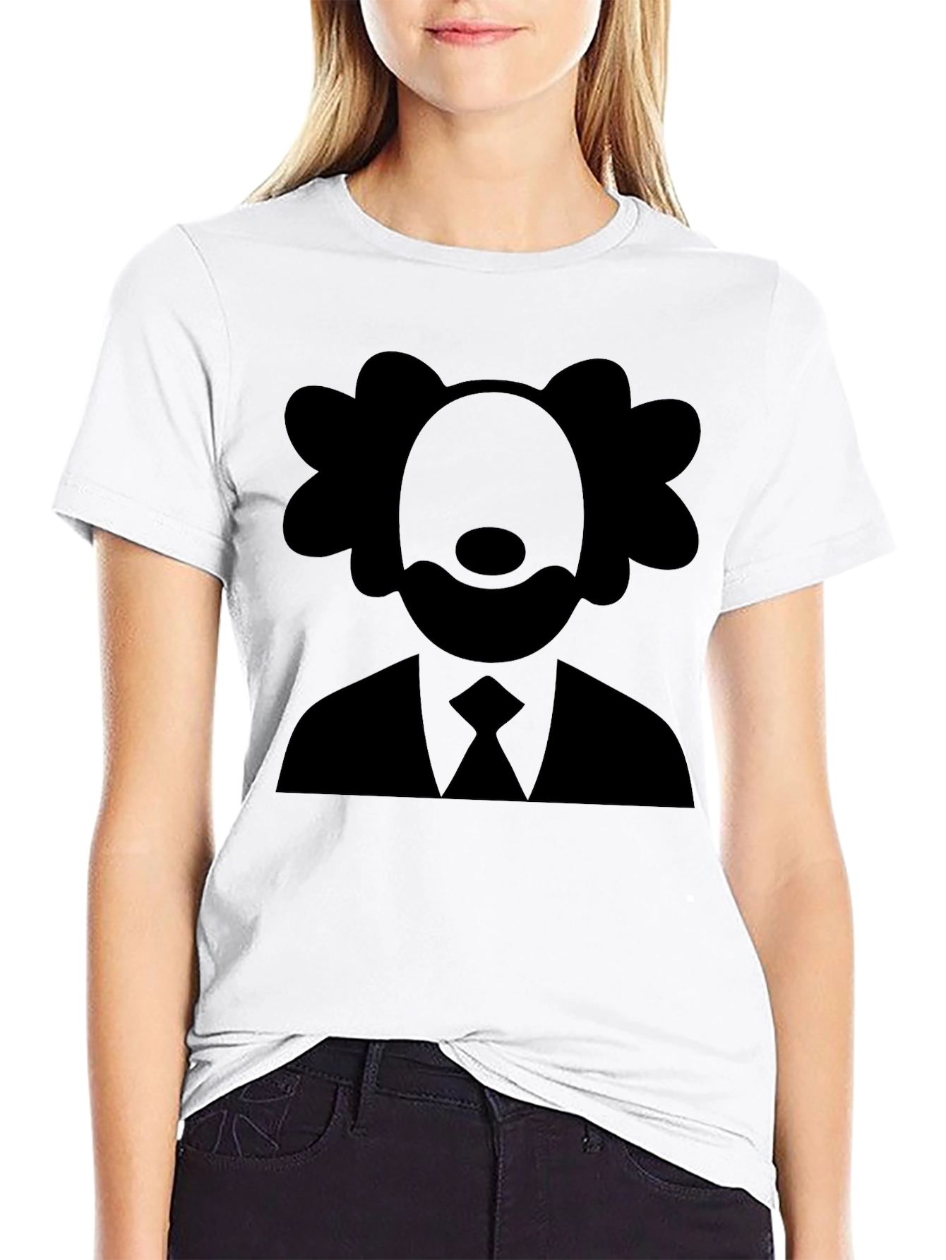 Clown Silhouette Graphic Tee - Black