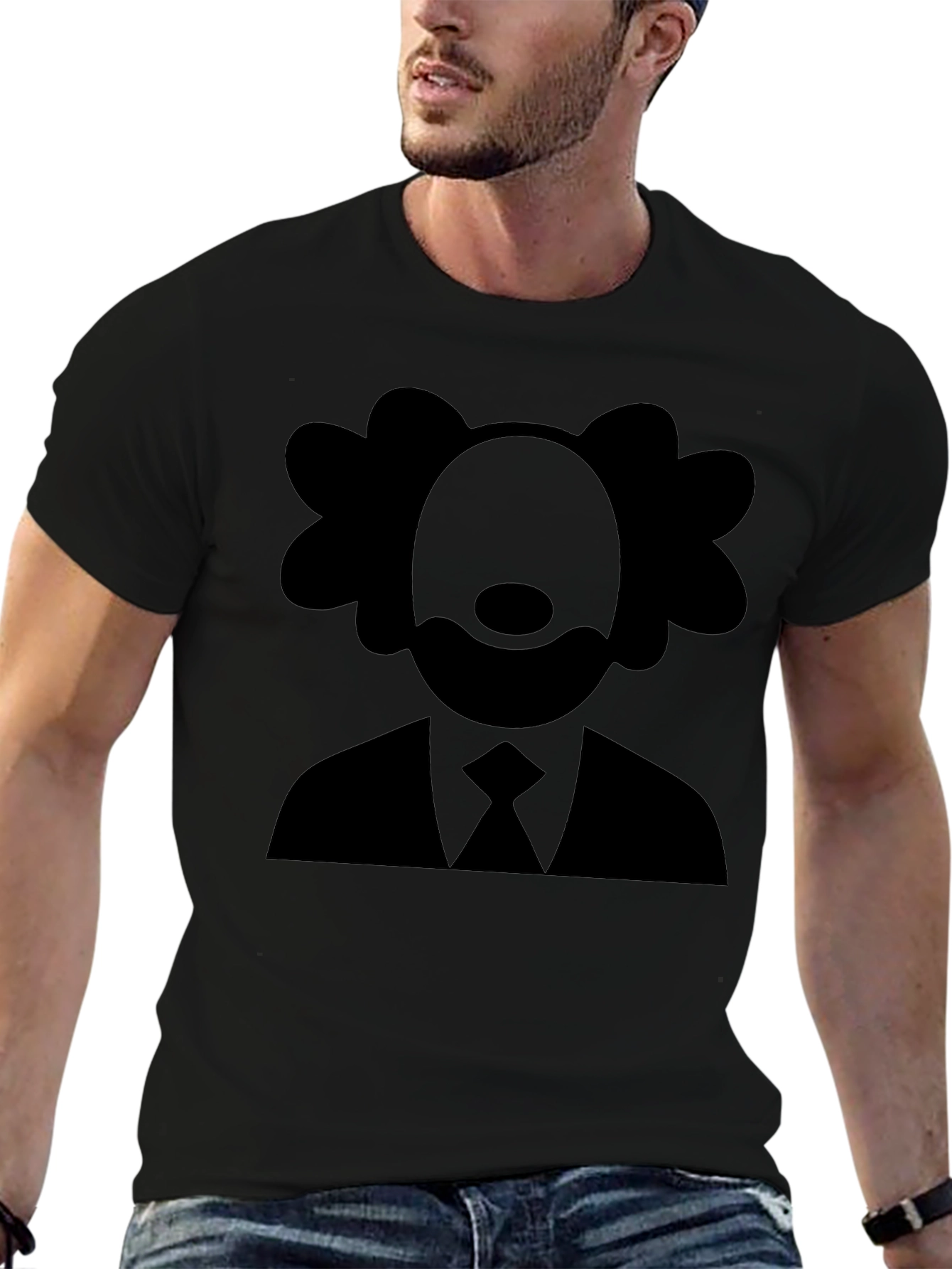 Clown Silhouette Graphic Tee - Black