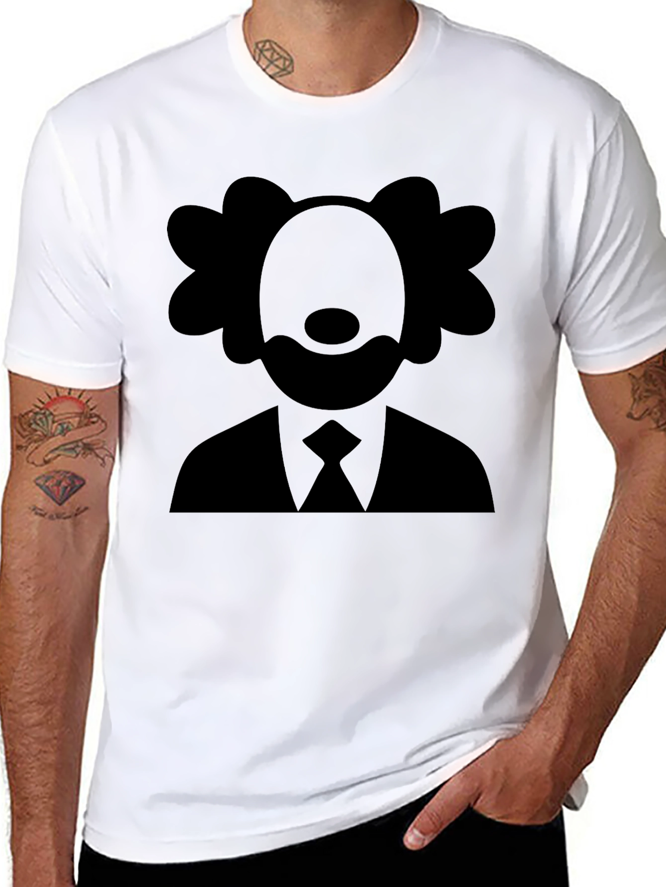 Clown Silhouette Graphic Tee - Black