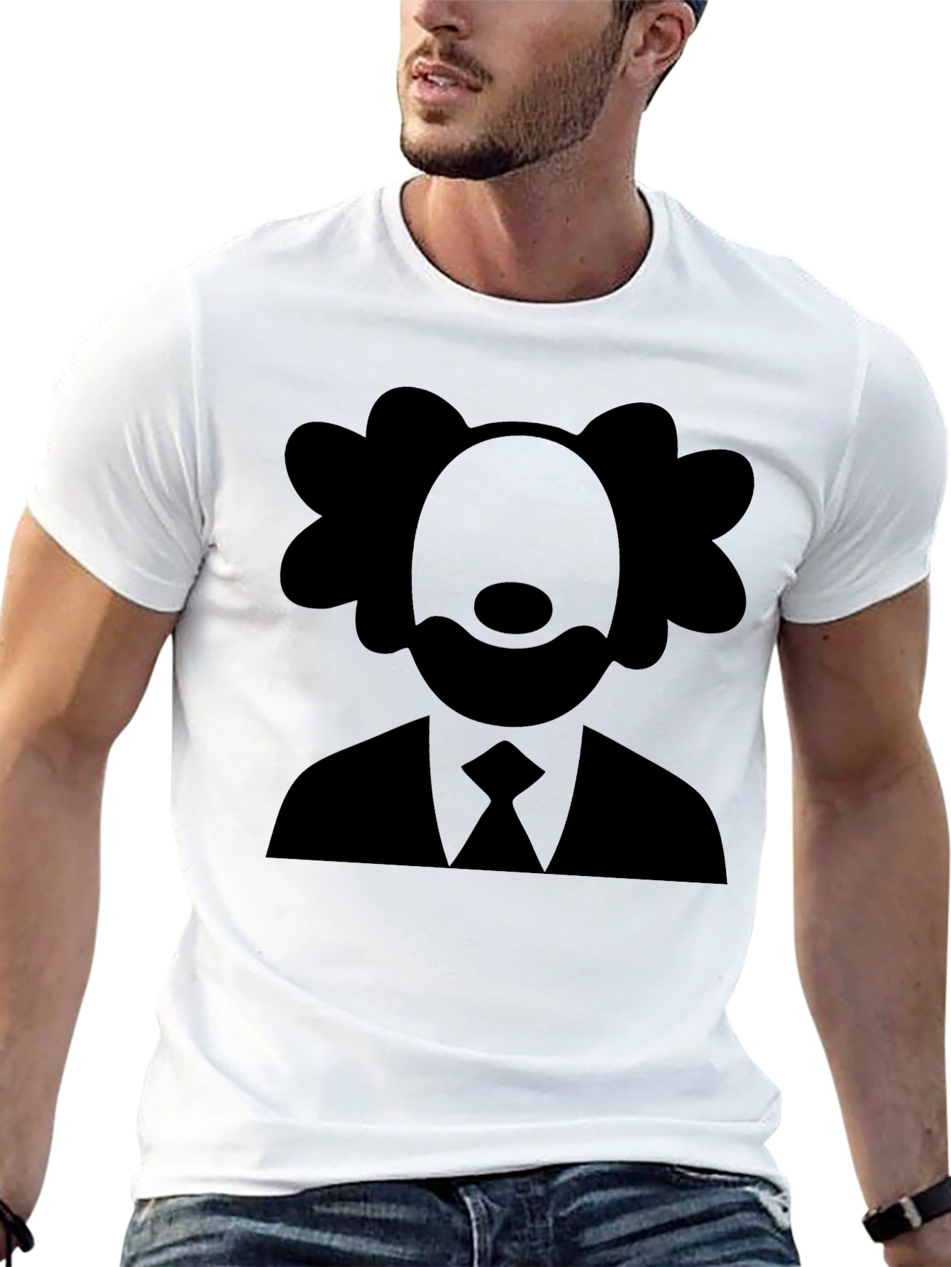 Clown Silhouette Graphic Tee - Black