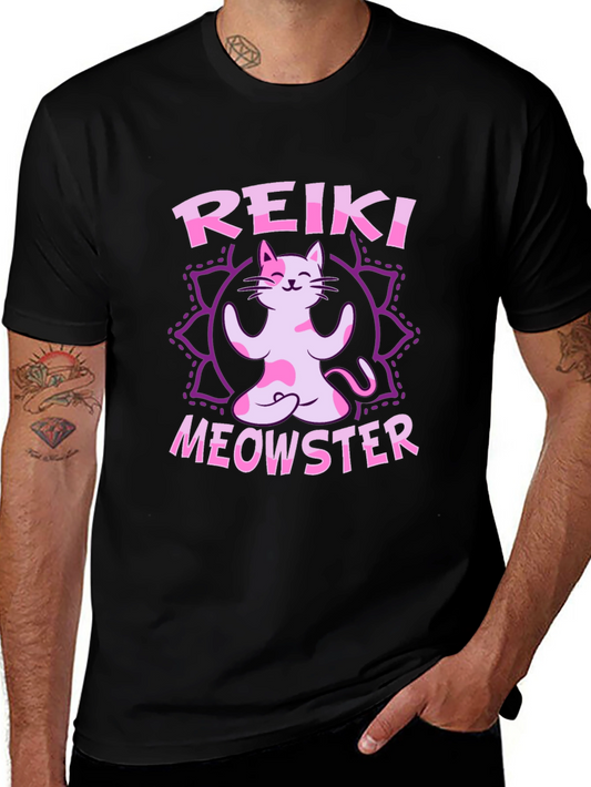 Reiki Meowster Cat Yoga T-Shirt