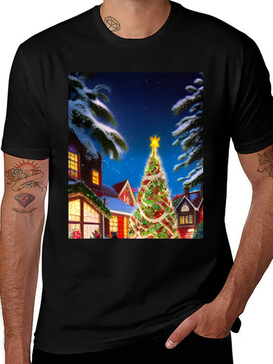 Christmas Tree House Graphic T-Shirt