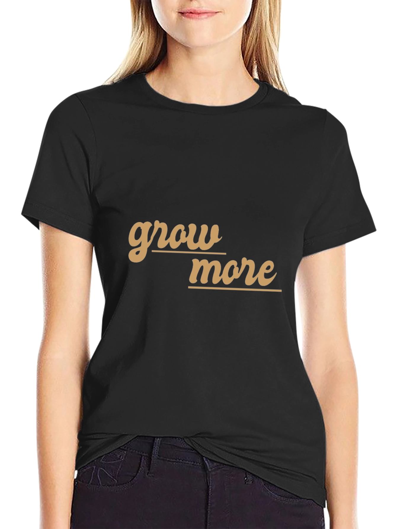 Grow More Black T-Shirt - Inspiring Graphic Tee