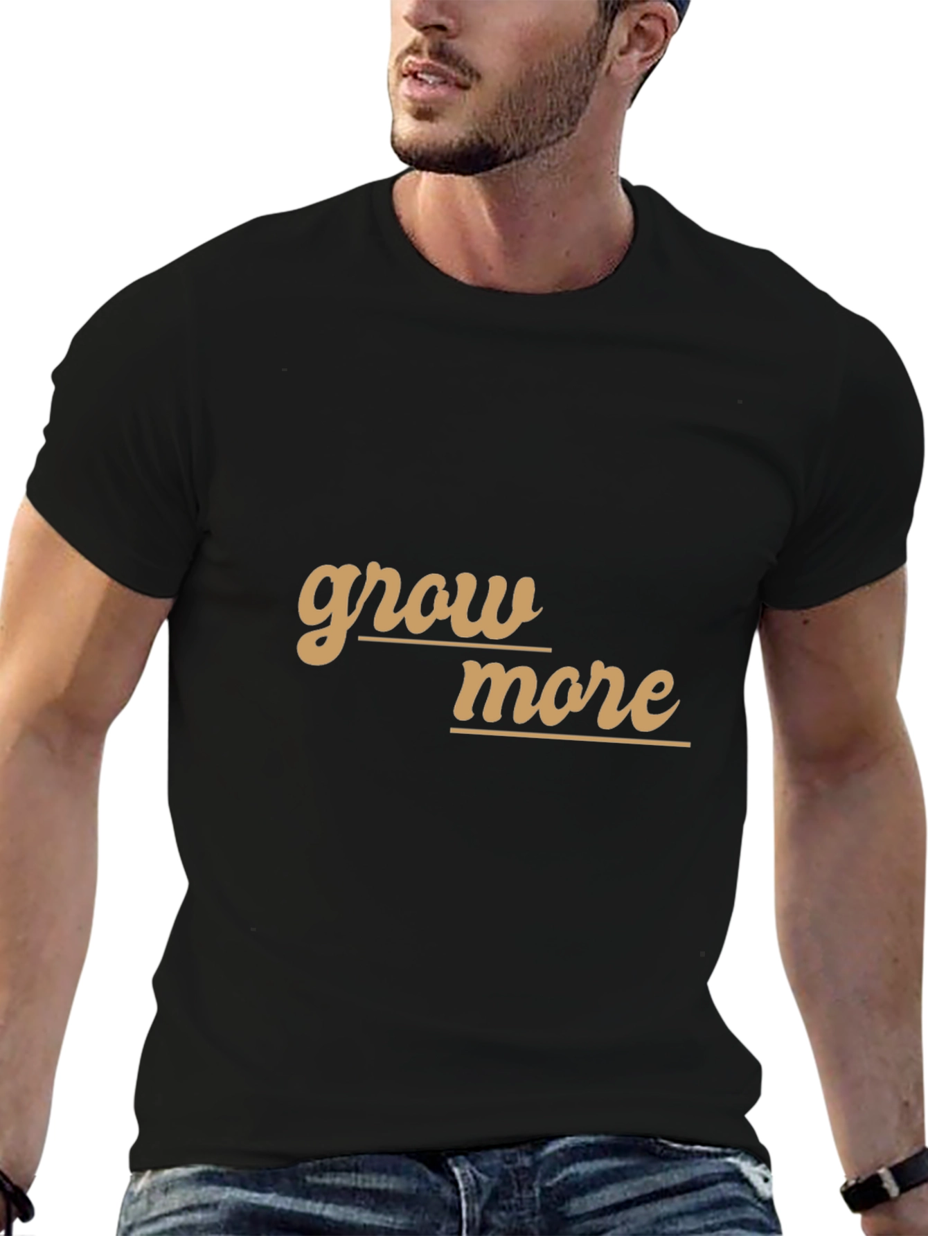 Grow More Black T-Shirt - Inspiring Graphic Tee