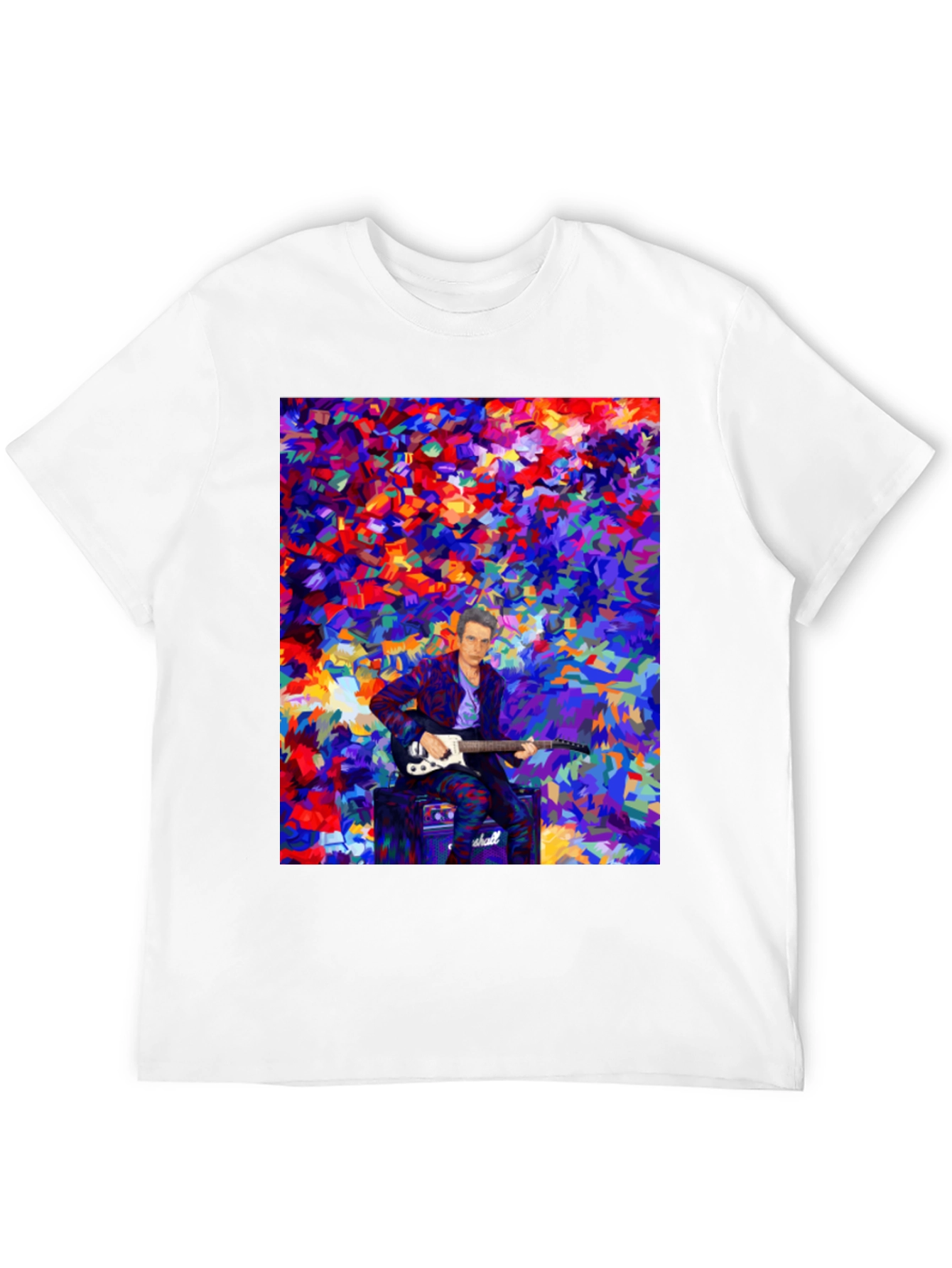 Abstract Guitar Player T-Shirt - Black
