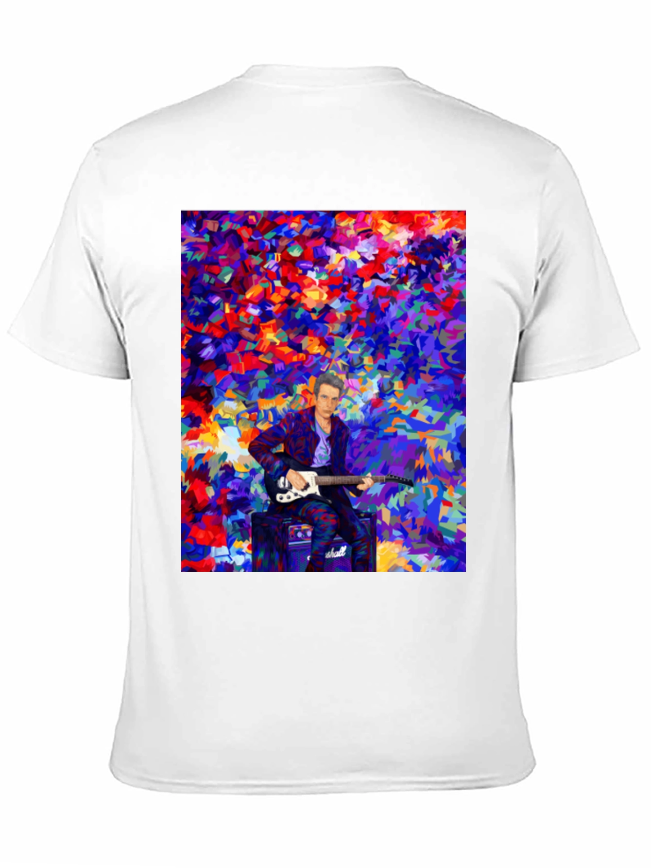 Abstract Guitar Player T-Shirt - Black