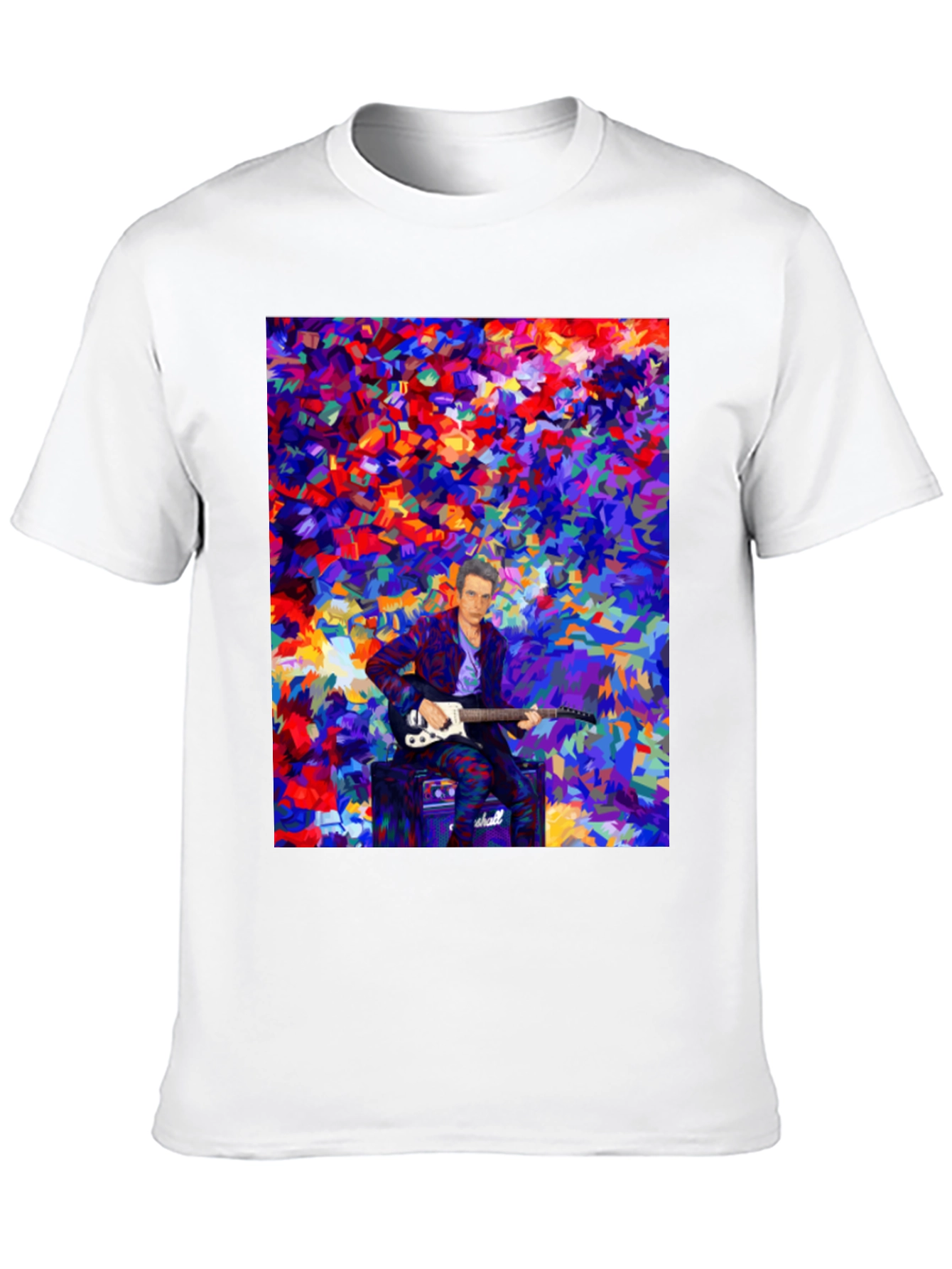 Abstract Guitar Player T-Shirt - Black