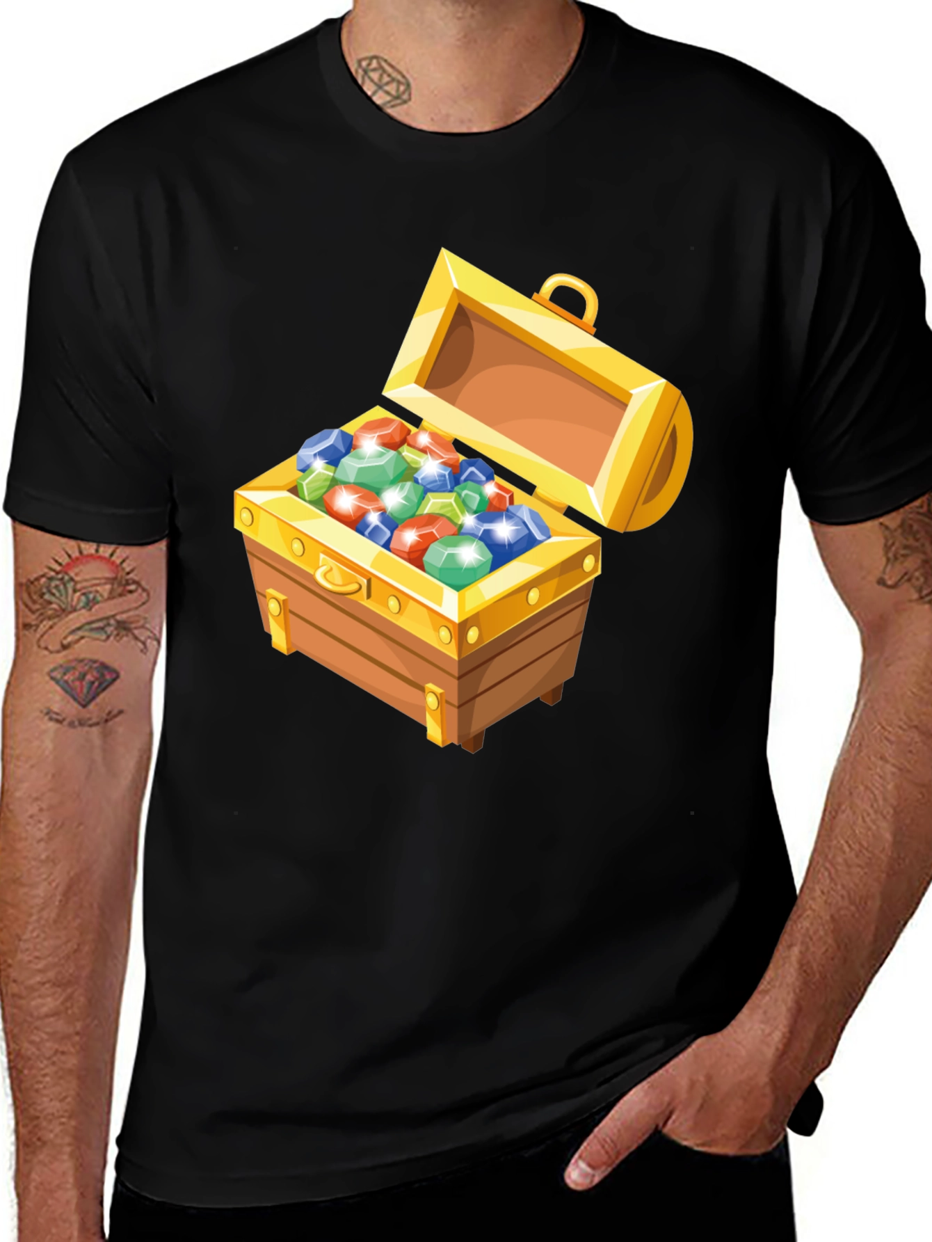 Treasure Chest T-Shirt: Gem-Filled Graphic Tee