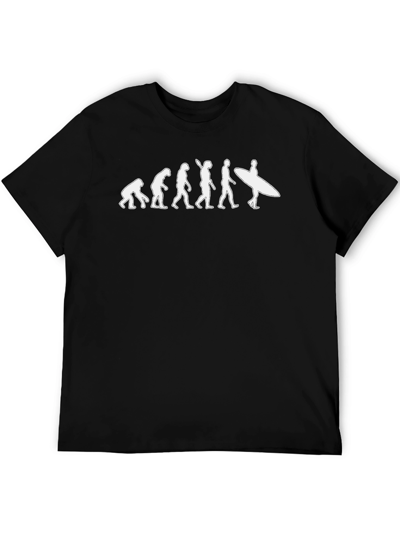 Evolution of Surfing Graphic T-Shirt - Black Cotton Tee