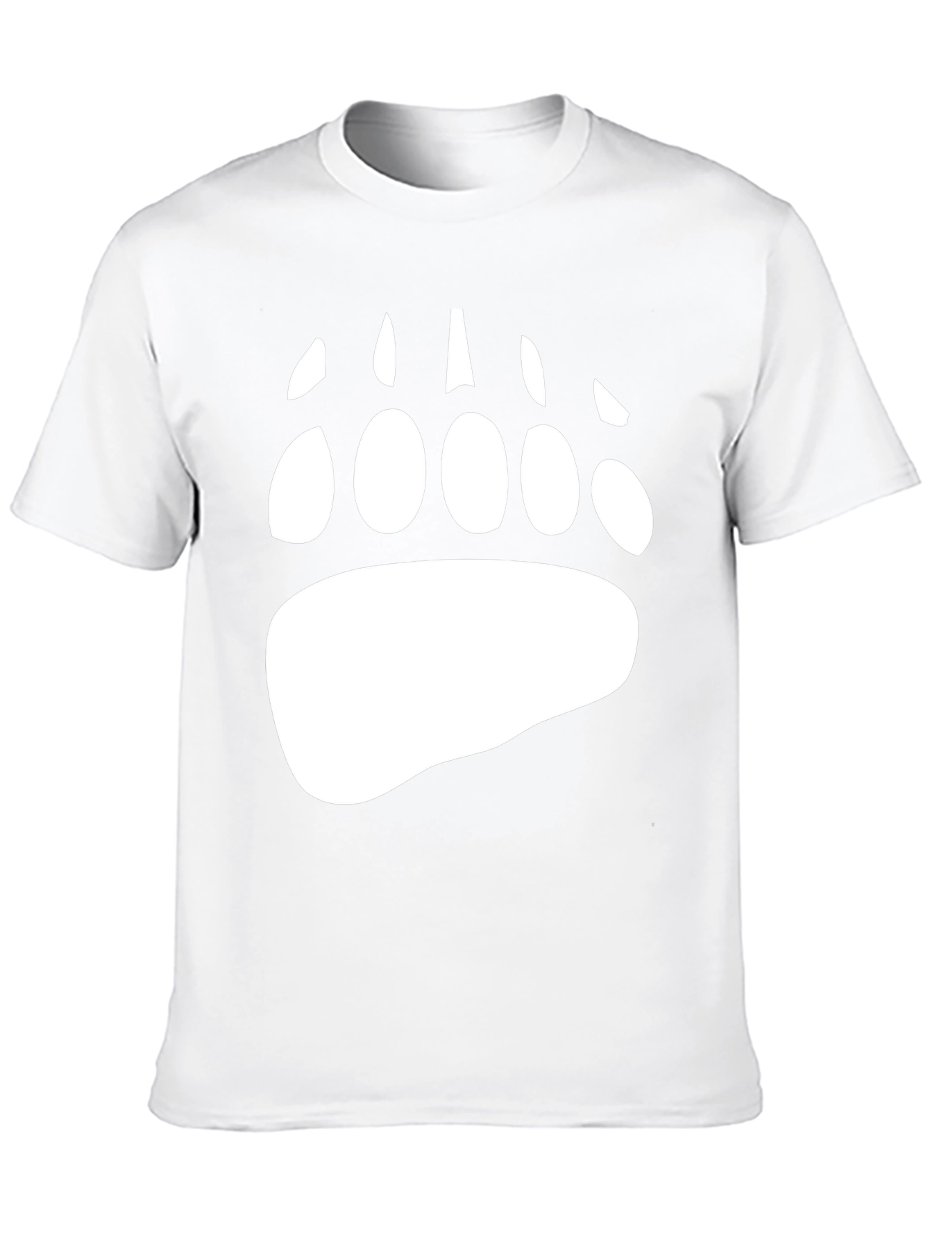 Bear Paw Print Graphic Tee - Black Cotton Blend