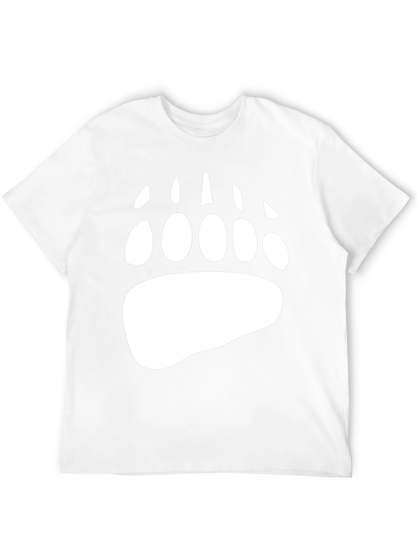 Bear Paw Print Graphic Tee - Black Cotton Blend