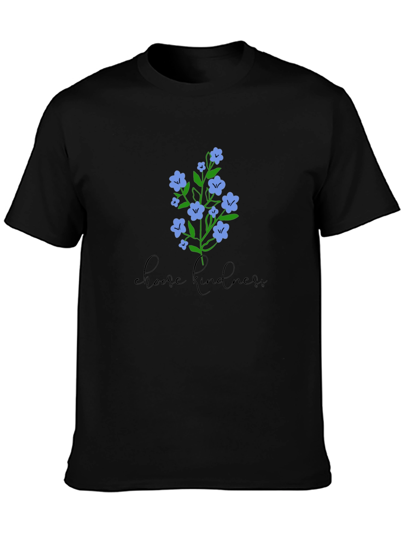 Choose Kindness Floral Graphic Tee - Black