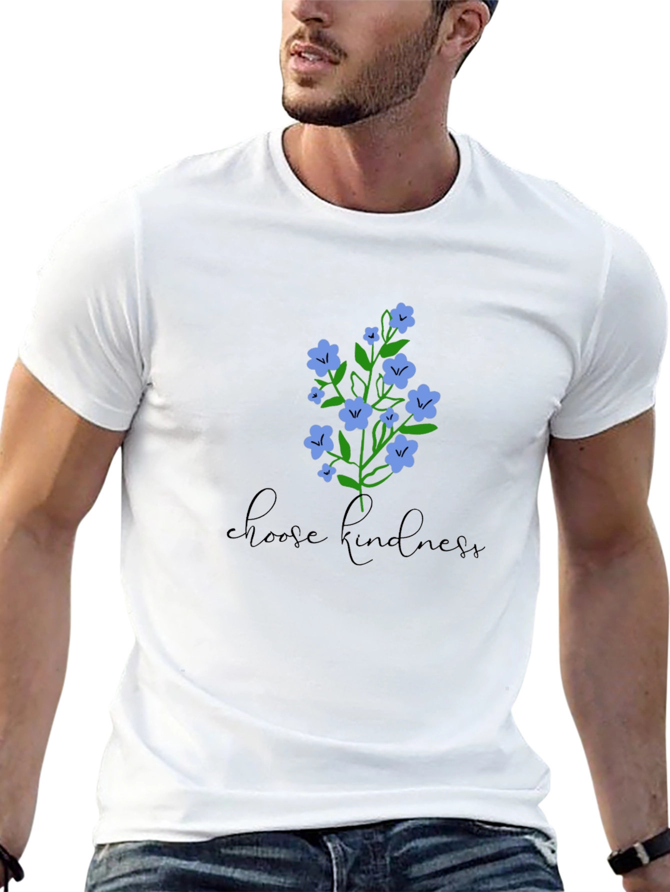 Choose Kindness Floral Graphic Tee - Black