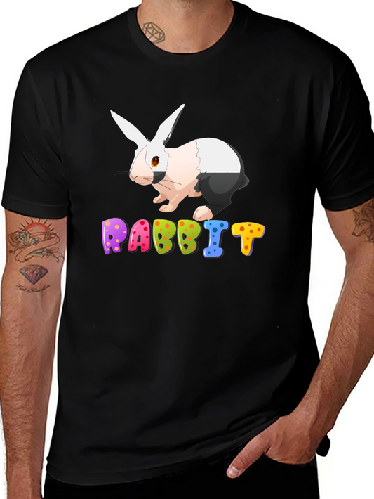 Rabbit Graphic Tee - Colorful Cartoon Bunny T-Shirt