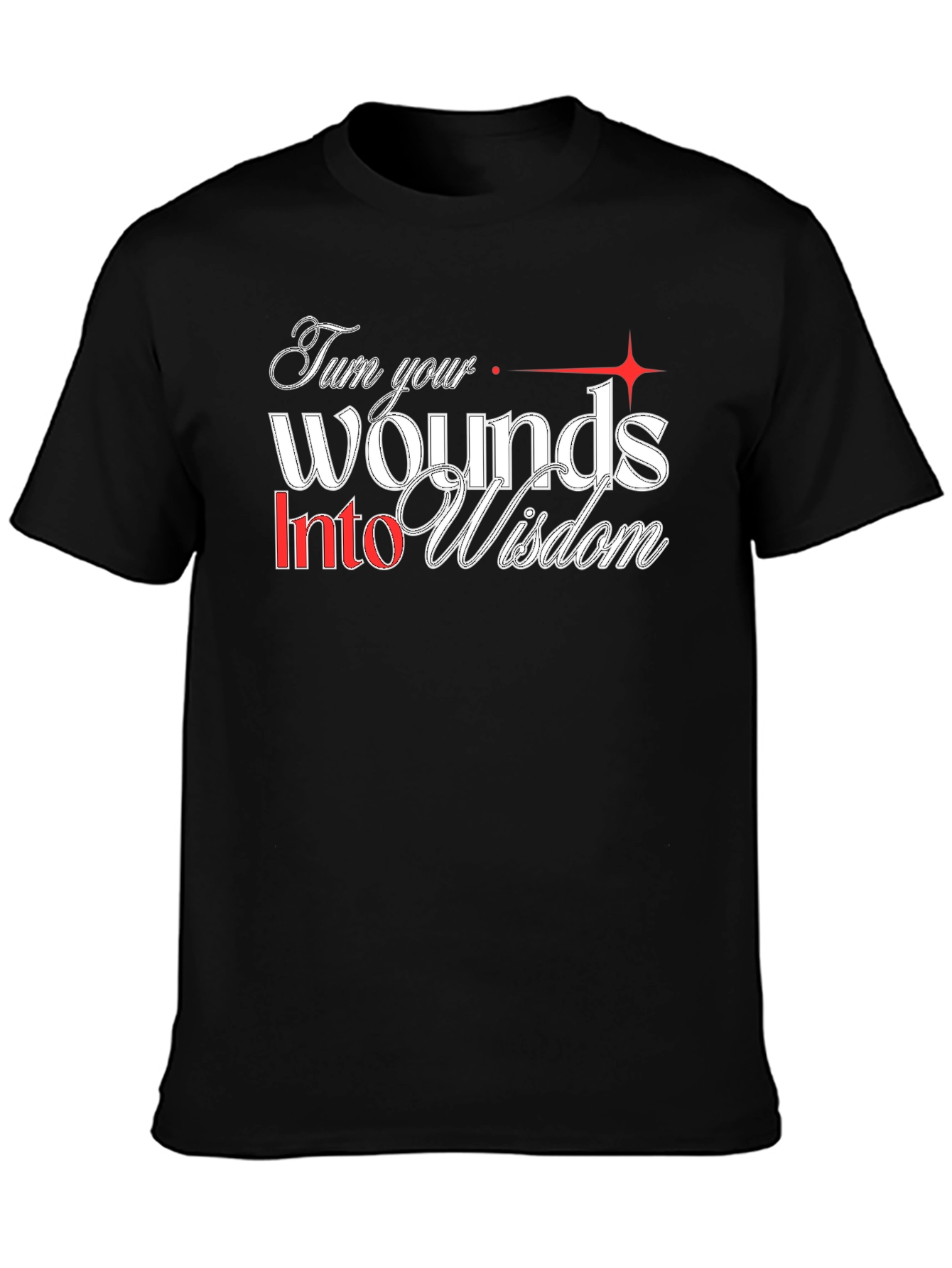 Turn Your Wounds Into Wisdom Graphic Tee - Black