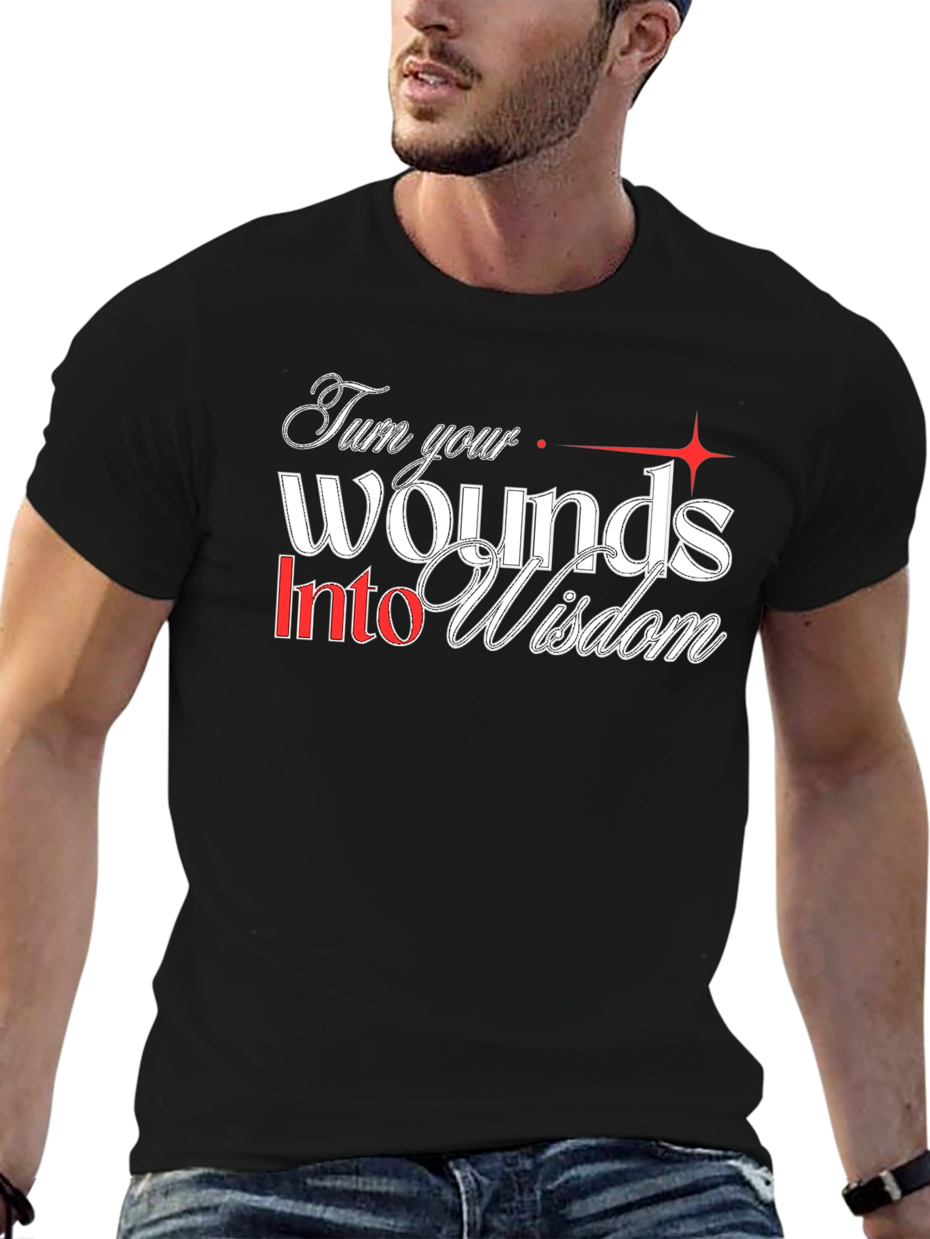 Turn Your Wounds Into Wisdom Graphic Tee - Black