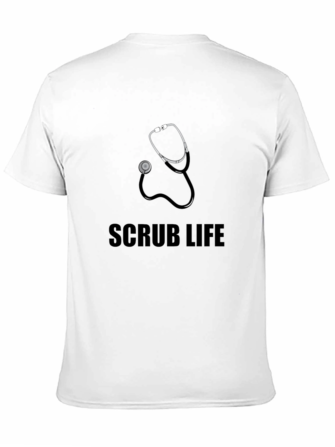 Scrub Life Stethoscope Graphic T-Shirt - Black