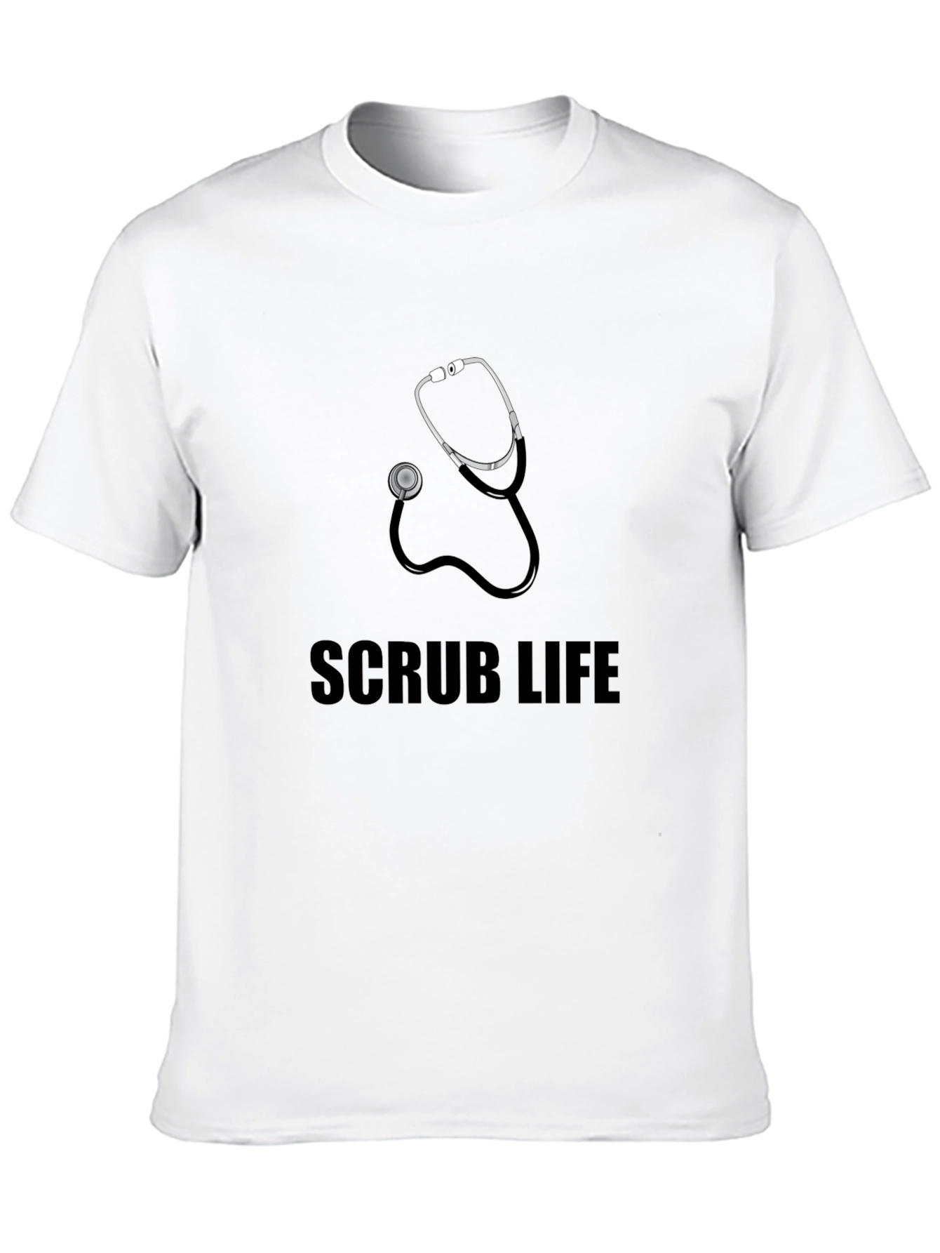 Scrub Life Stethoscope Graphic T-Shirt - Black