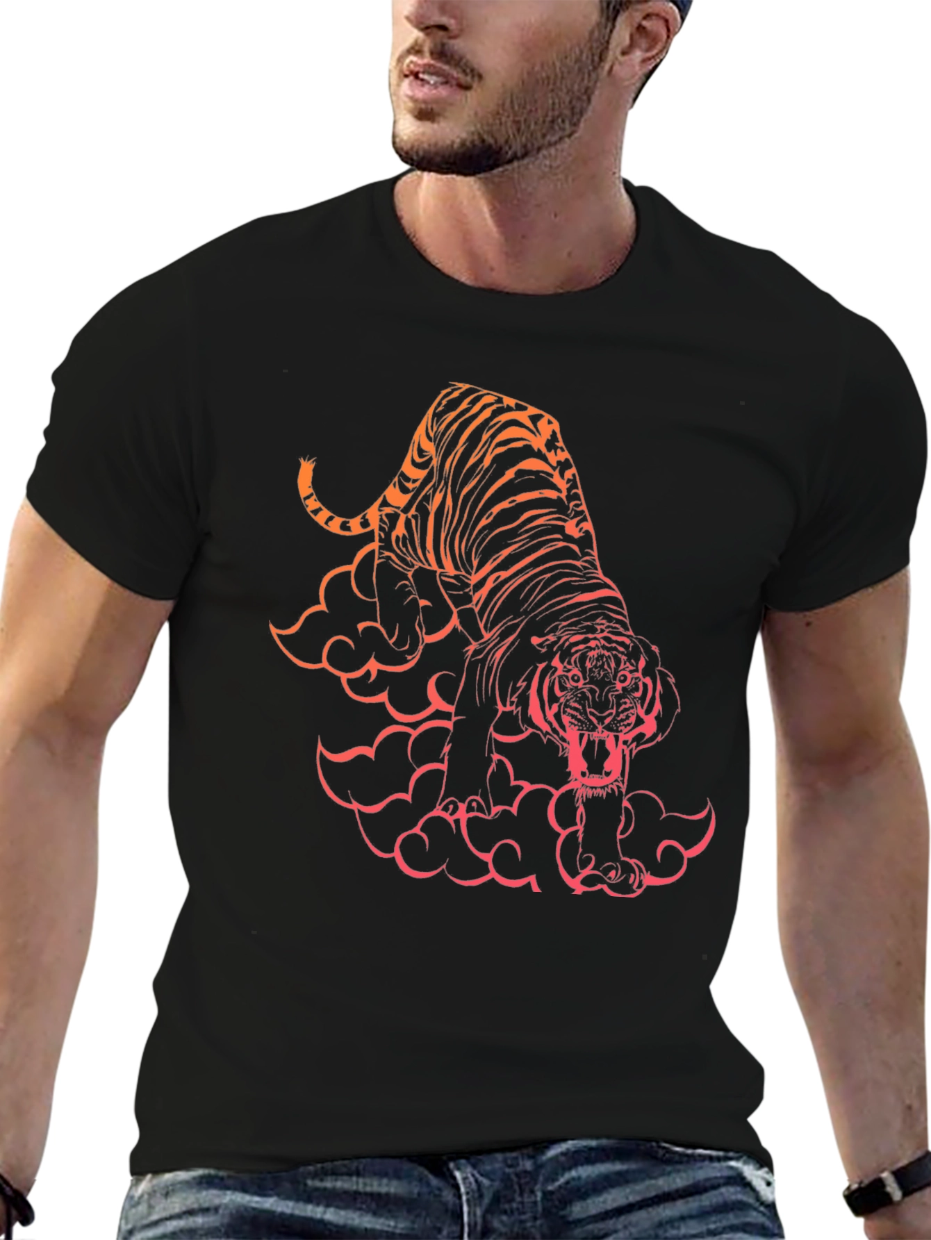 Tiger Graphic Black T-Shirt
