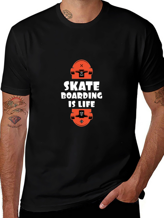 Skateboarding is Life Graphic Tee - Black