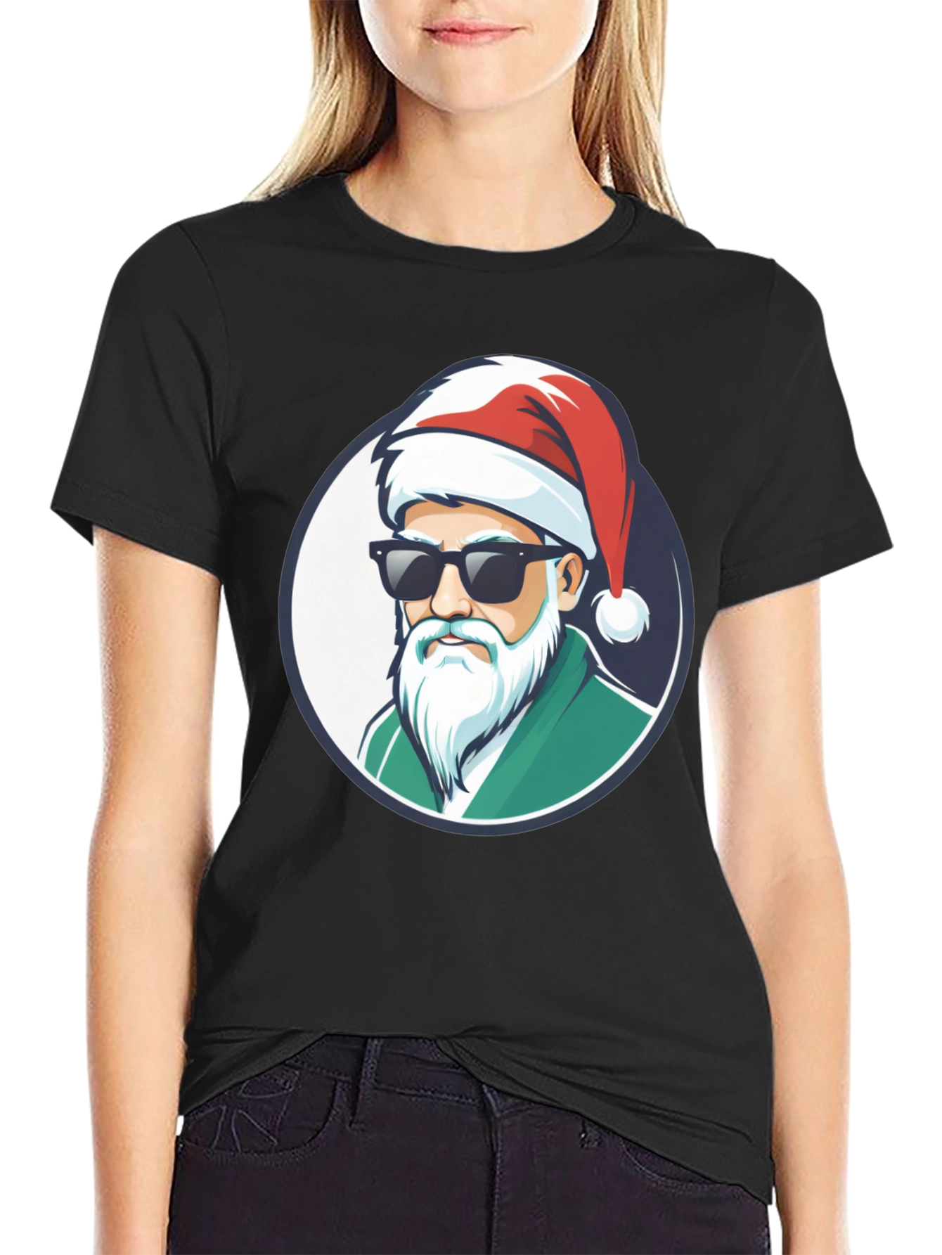 Cool Santa Graphic Tee - Holiday Style