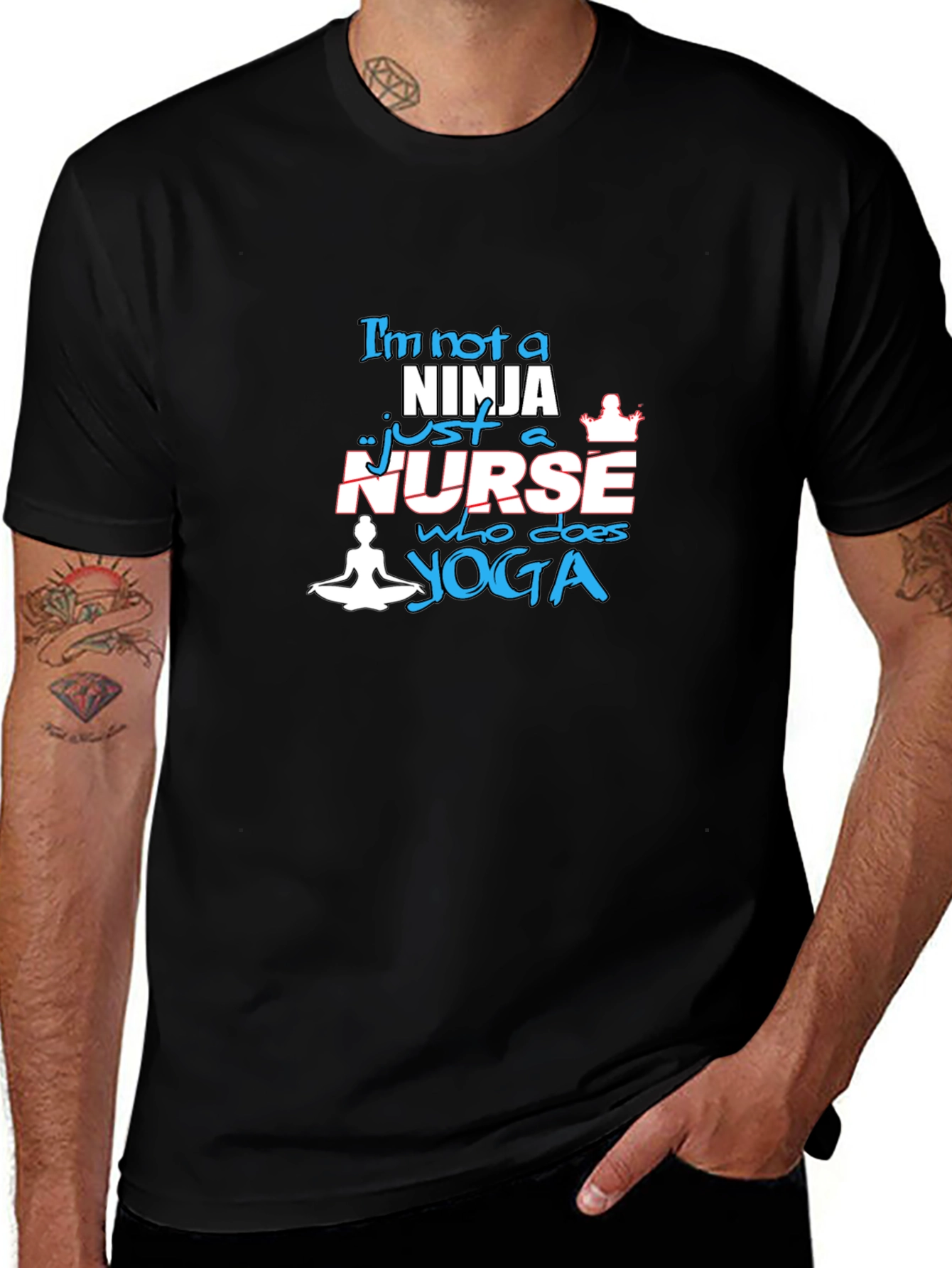 Yoga Nurse T-Shirt - Black Comfortable Fit