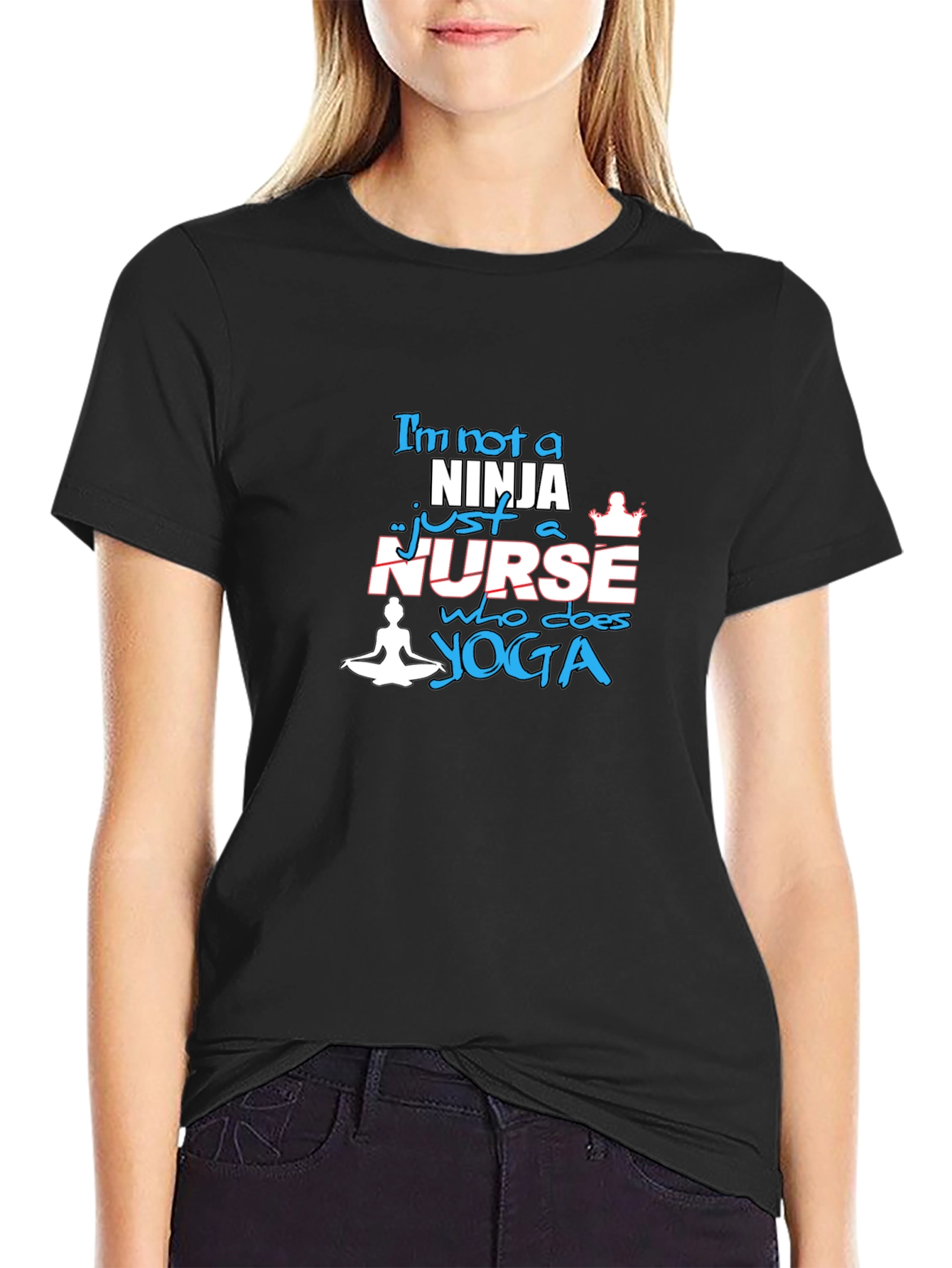 Yoga Nurse T-Shirt - Black Comfortable Fit