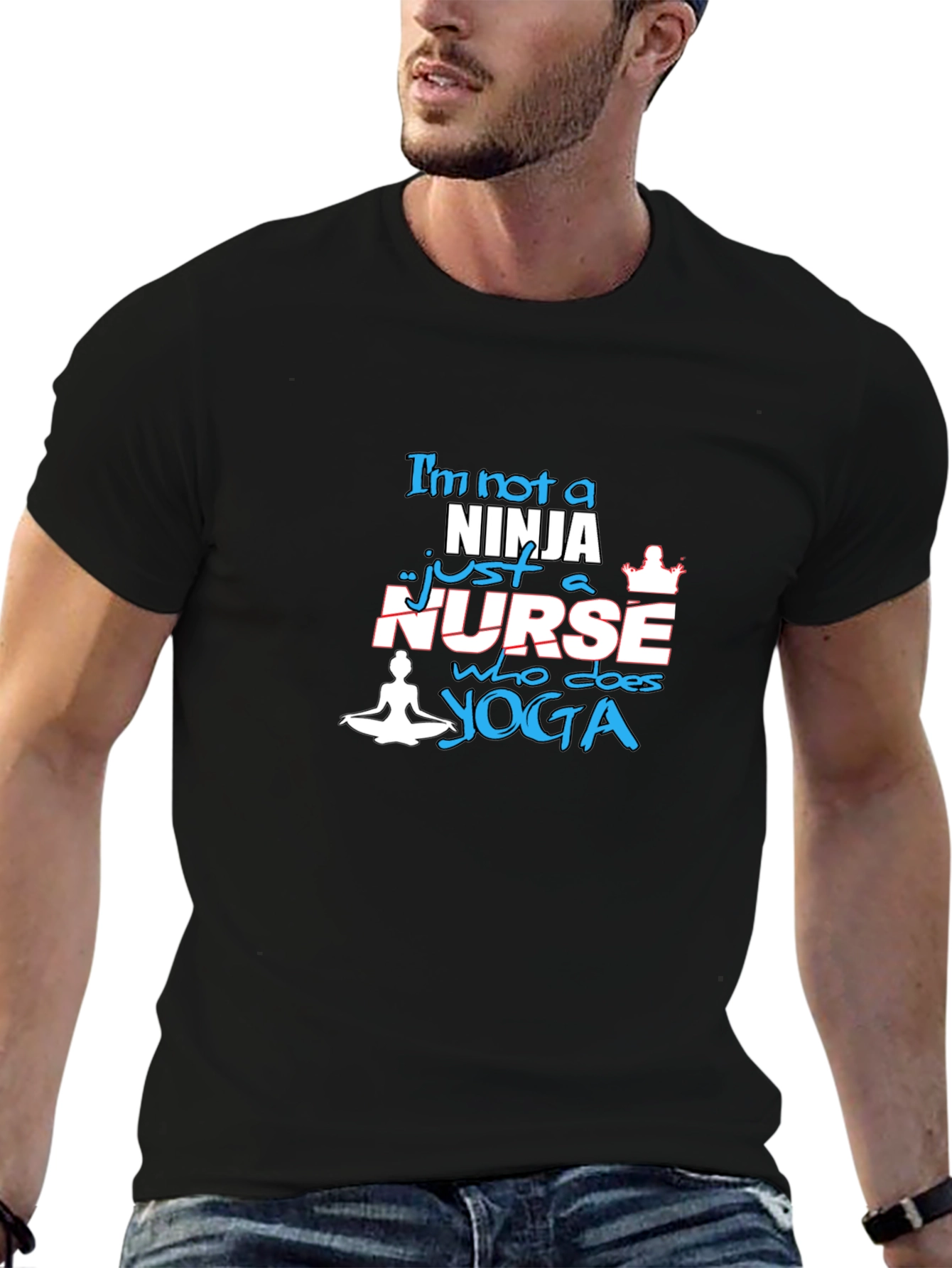 Yoga Nurse T-Shirt - Black Comfortable Fit