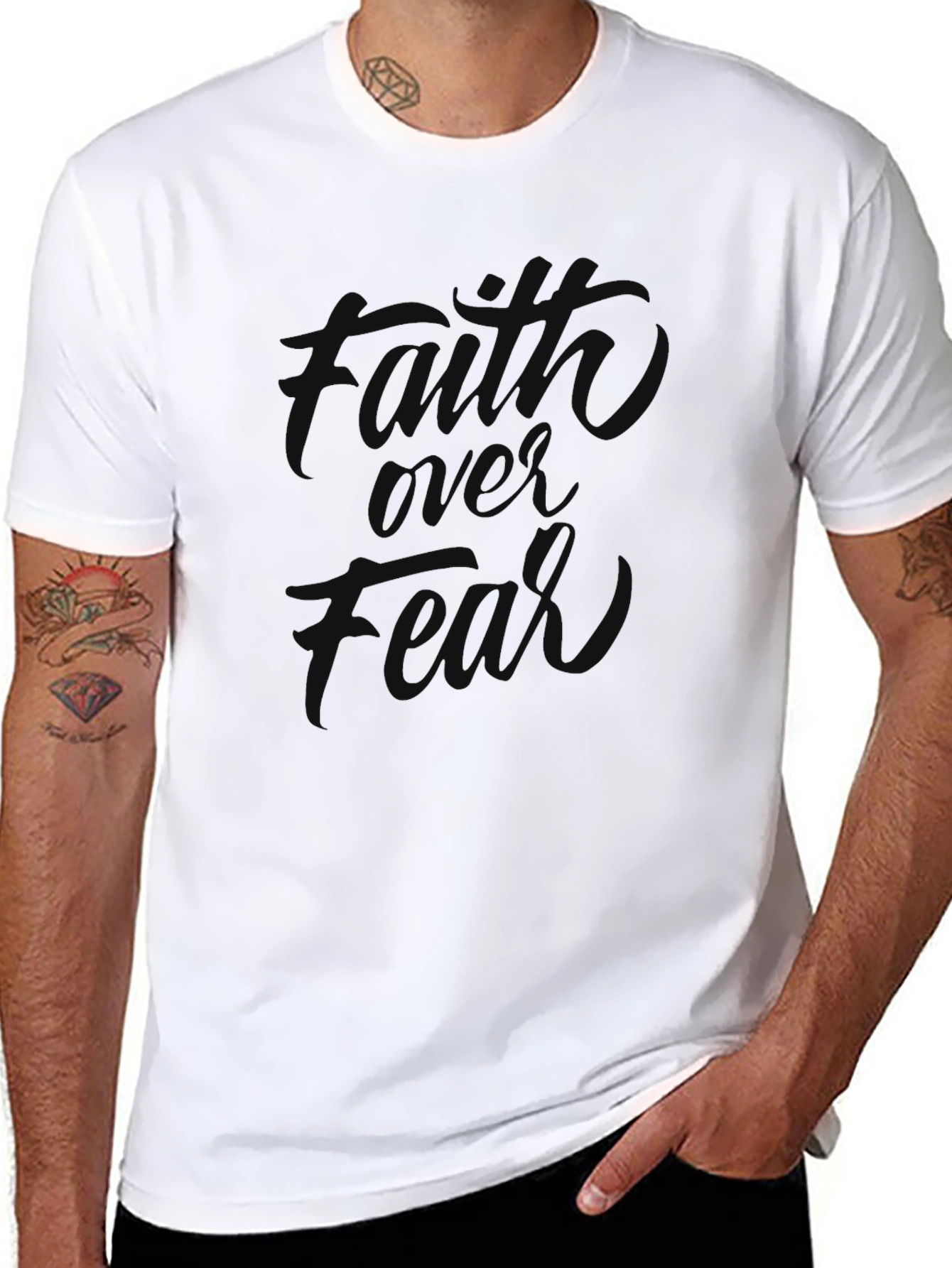 Faith Over Fear Graphic Black Tee