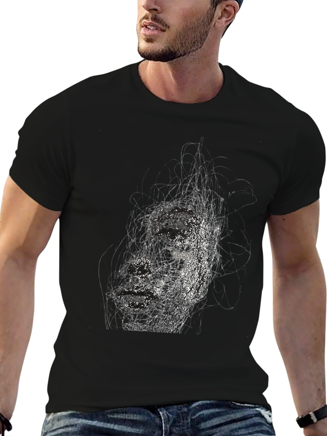 Abstract Black T-Shirt