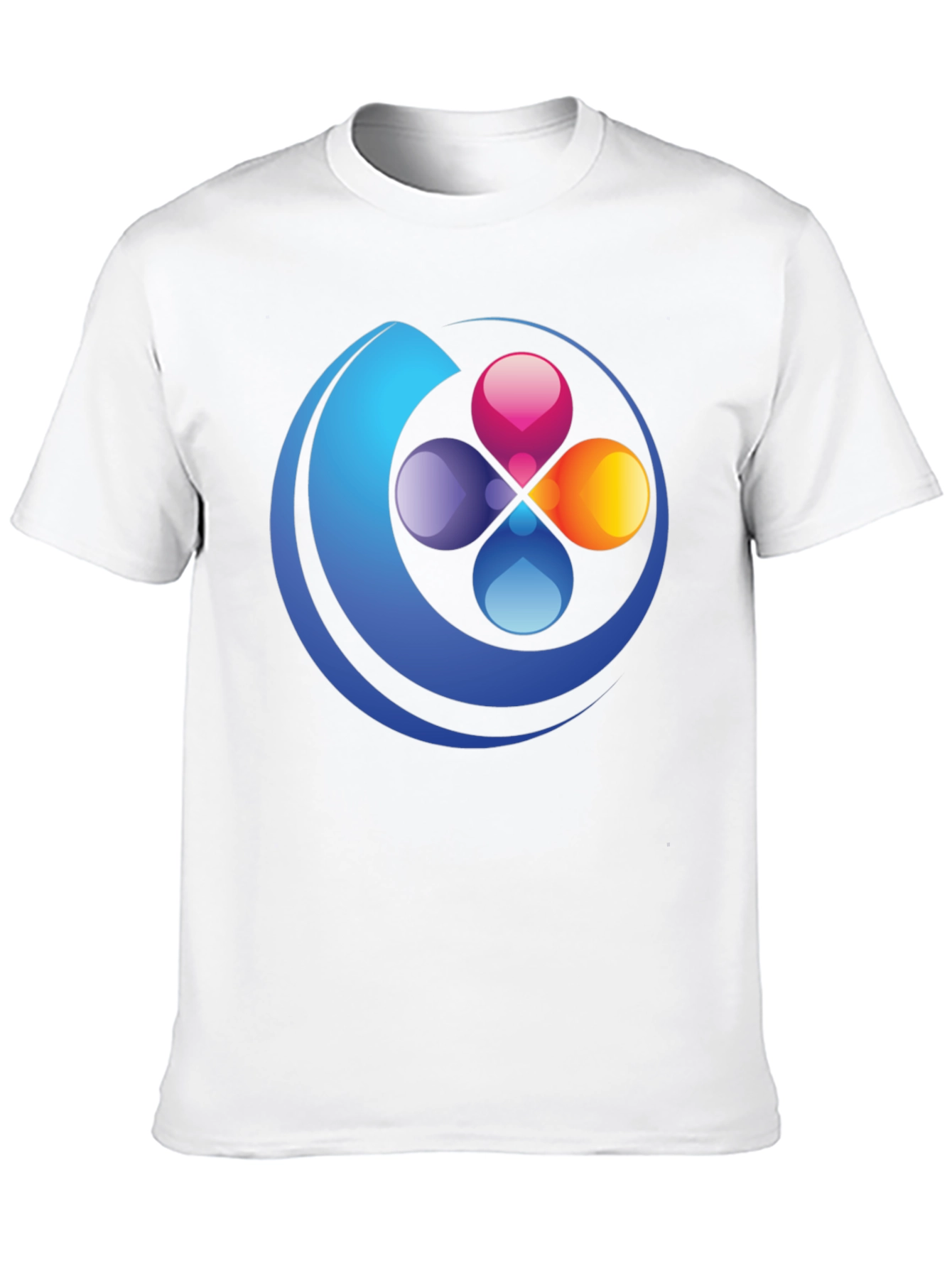 Abstract Circle Graphic Black T-Shirt