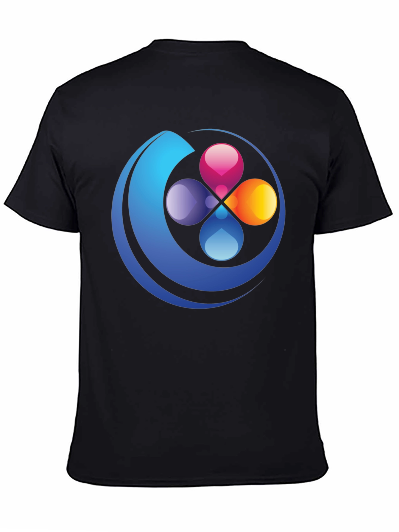 Abstract Circle Graphic Black T-Shirt