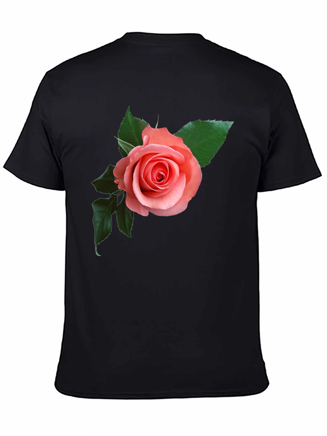 Rose Graphic Black T-Shirt - Floral Design