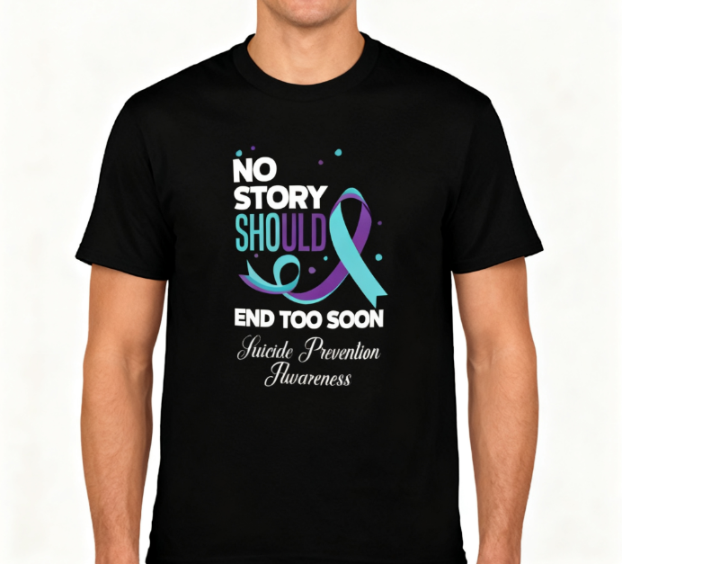 No Story Should End Too Soon” Suicide Prevention Awareness Unisex T-Shirt - Mental Health Advocacy & Hope-Inspired Tee