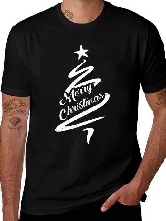 Merry Christmas Tree Graphic Tee - Holiday Style