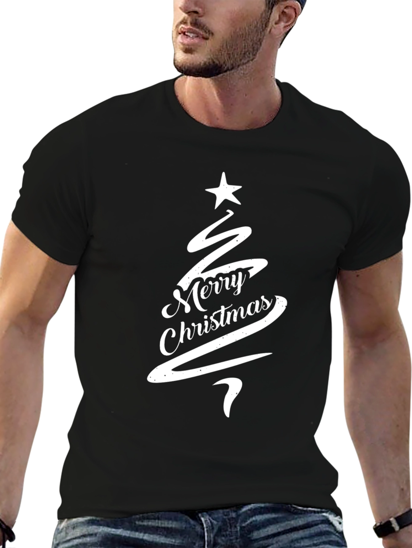 Merry Christmas Tree Graphic Tee - Holiday Style