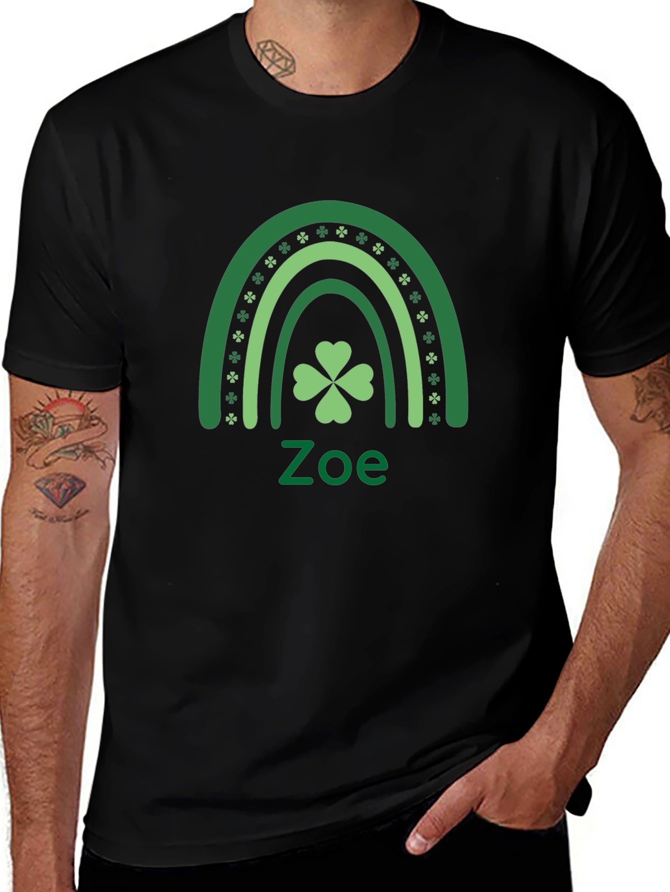 St. Patricks Day Zoe Rainbow Shamrock Tee