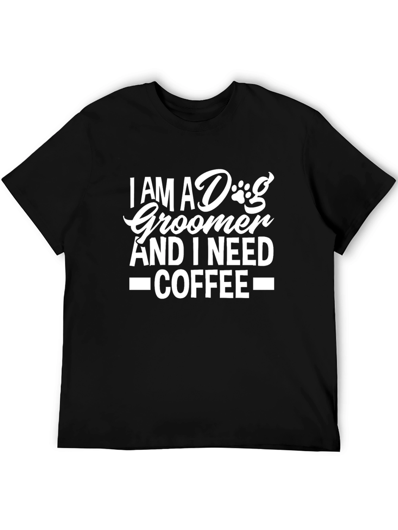 Dog Groomer Coffee T-Shirt - Black Cotton Tee