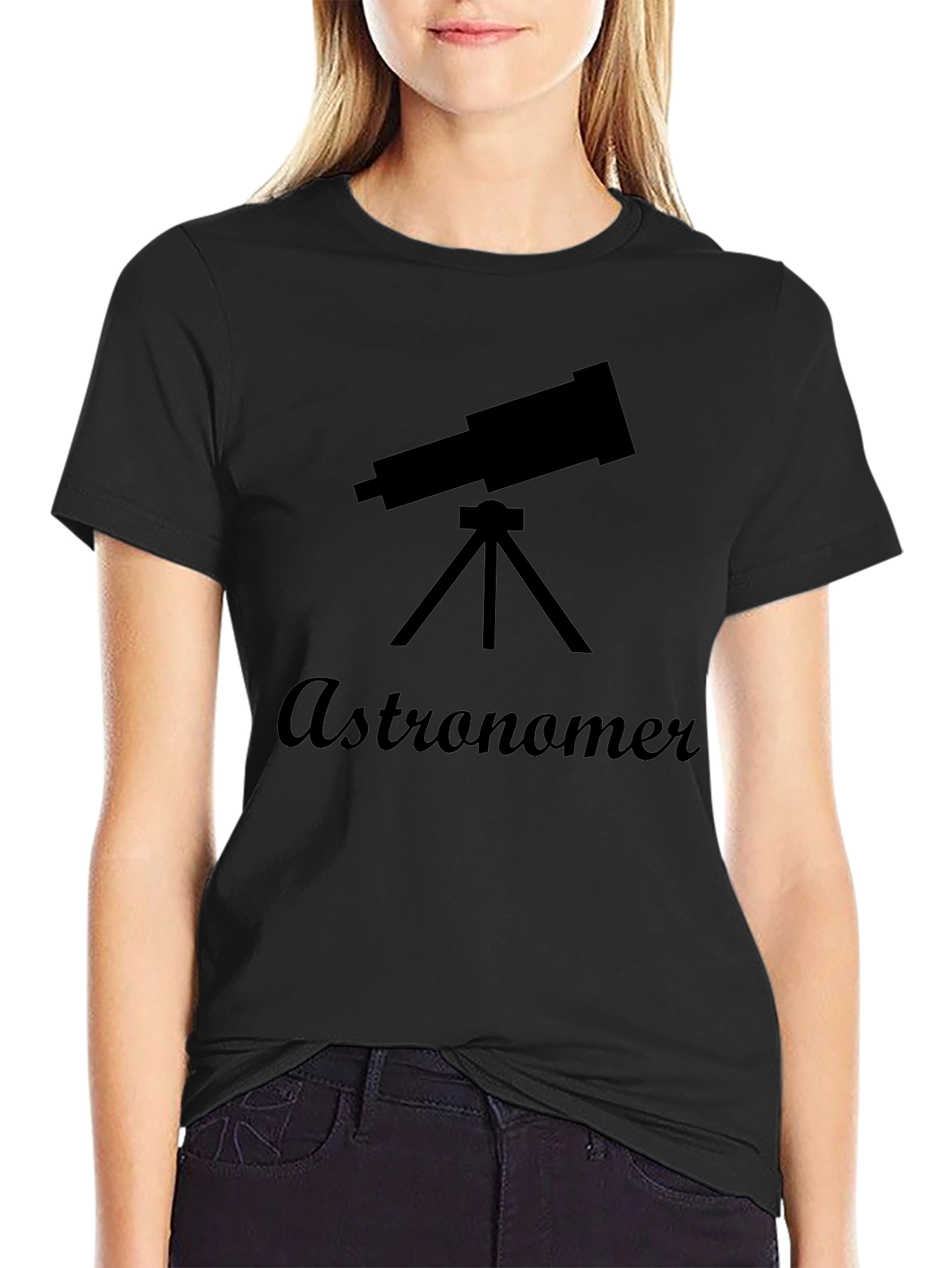 Astronomer Graphic Tee - Black Cotton T-Shirt