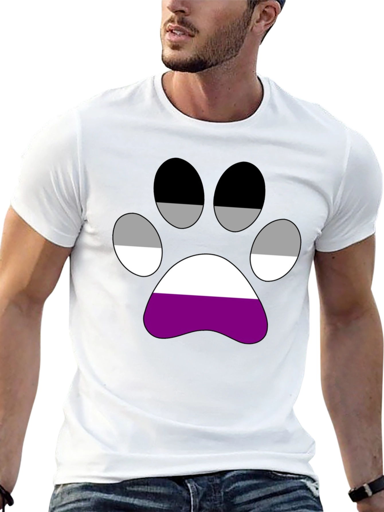 Asexual Pride Paw Print T-Shirt
