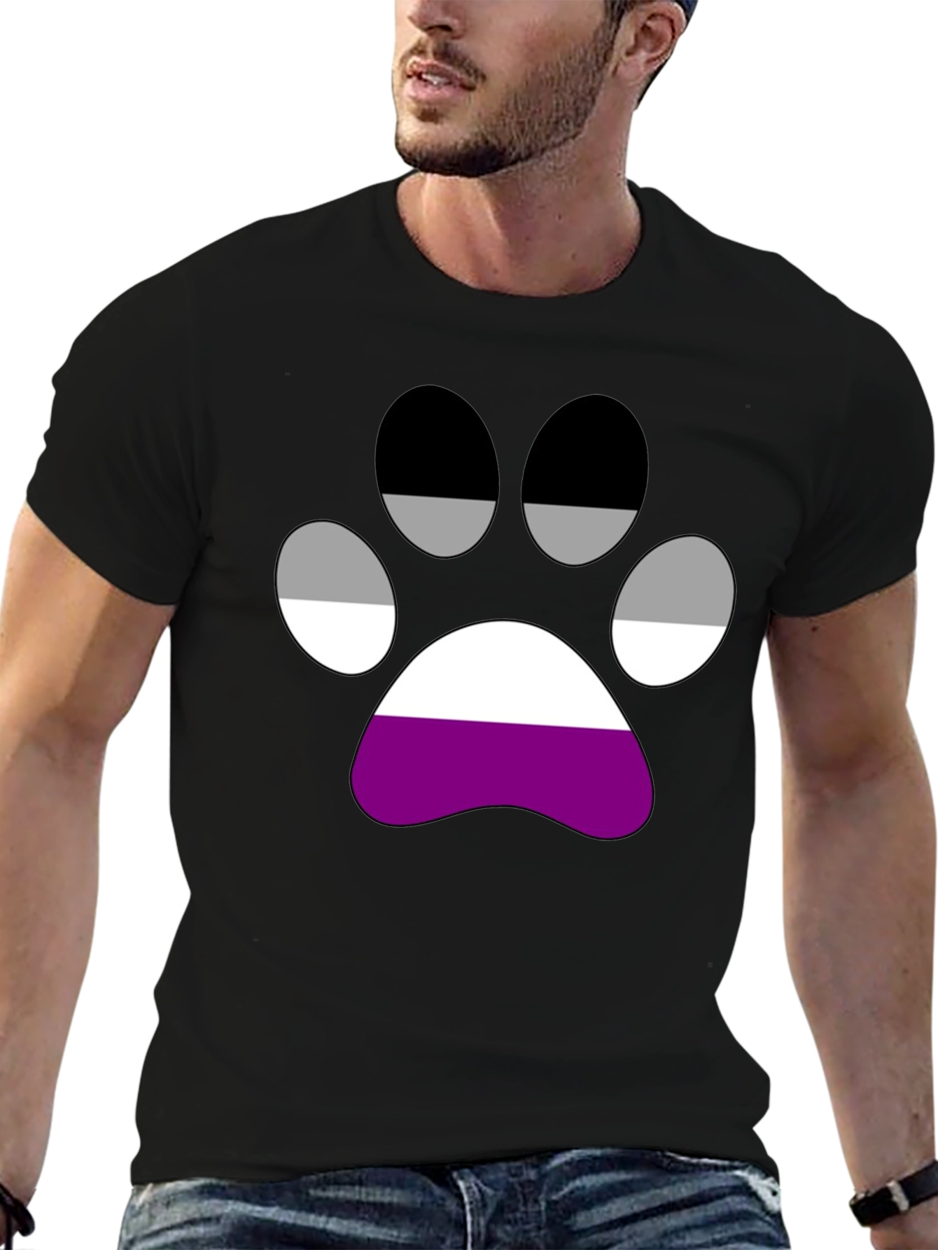 Asexual Pride Paw Print T-Shirt