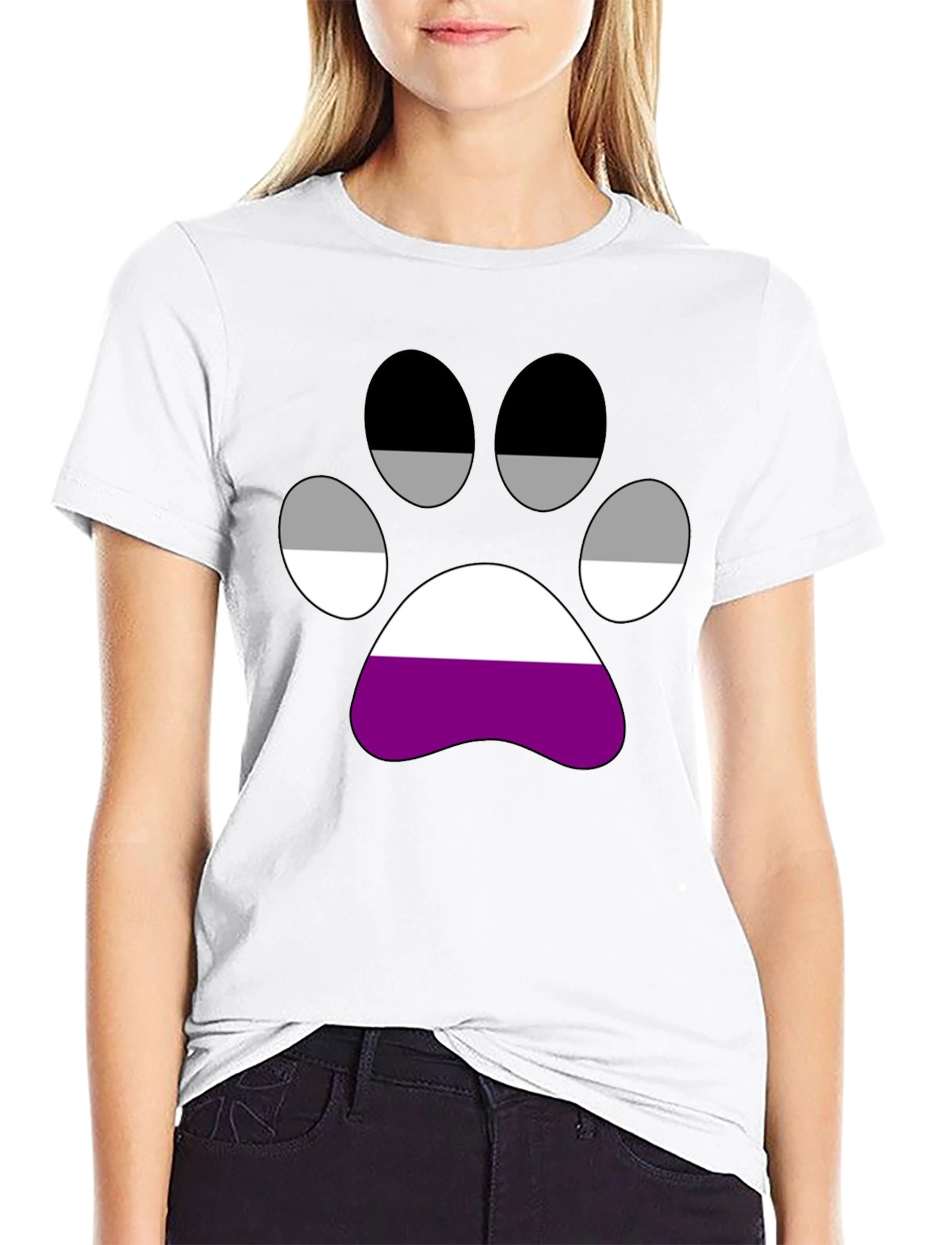Asexual Pride Paw Print T-Shirt