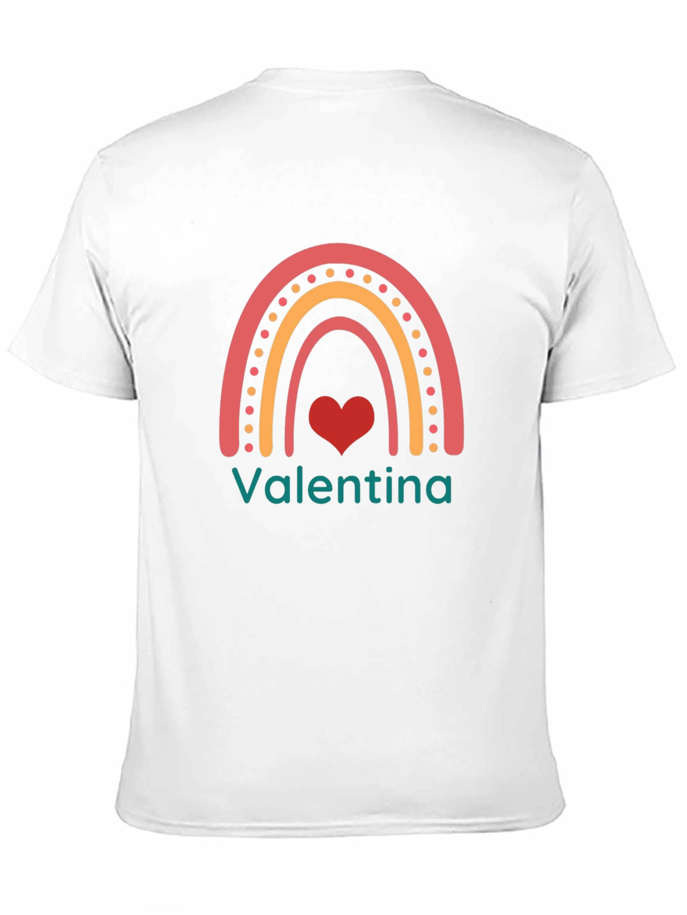 Valentina Rainbow Heart T-Shirt - Cute Personalized Tee